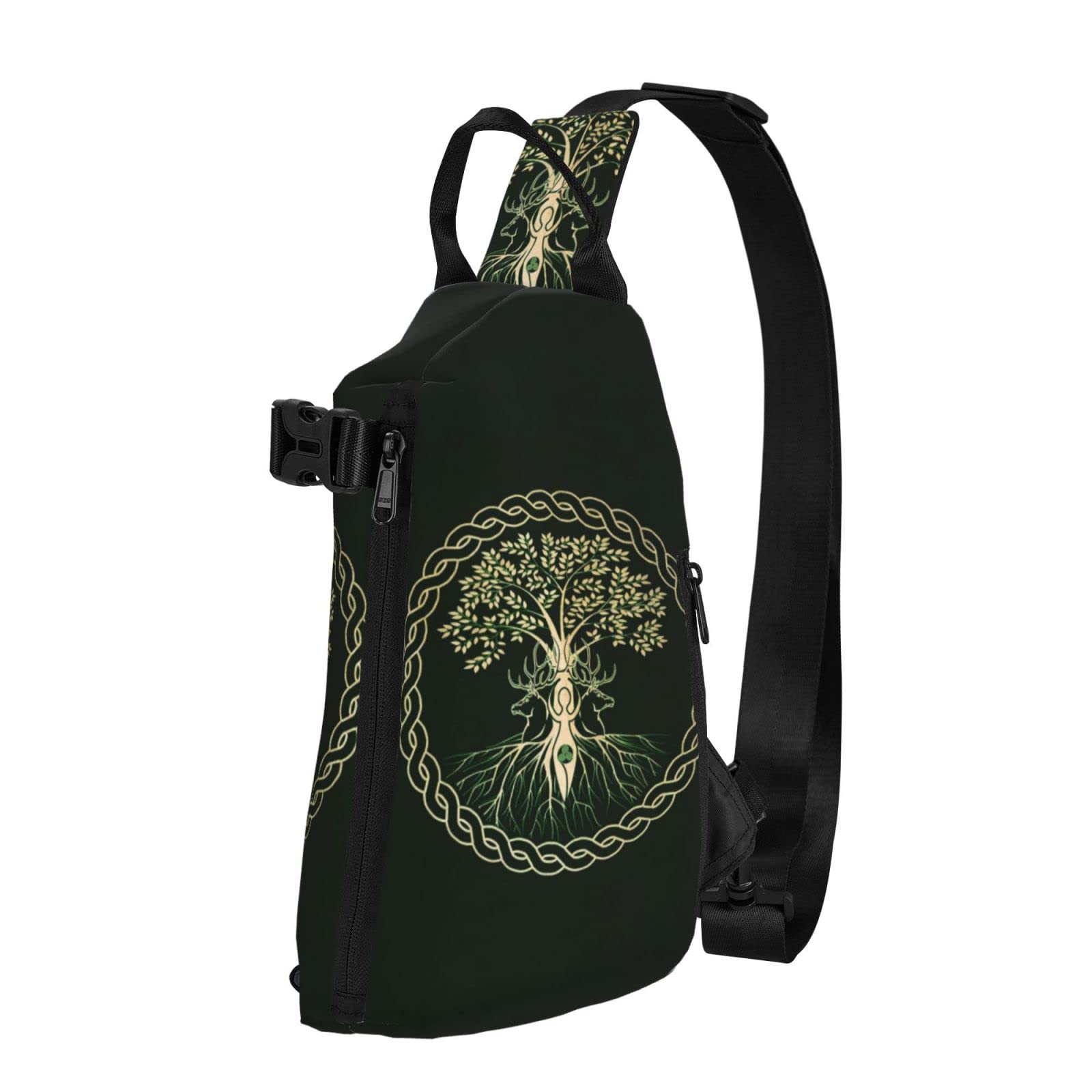 Viking Goddess Wiccan Pagan Sling Backpack - Adjustable Rope Crossbody Shoulder Bag for Men & Women - Perfect for Travel, Hiking & Outdoor Adventures