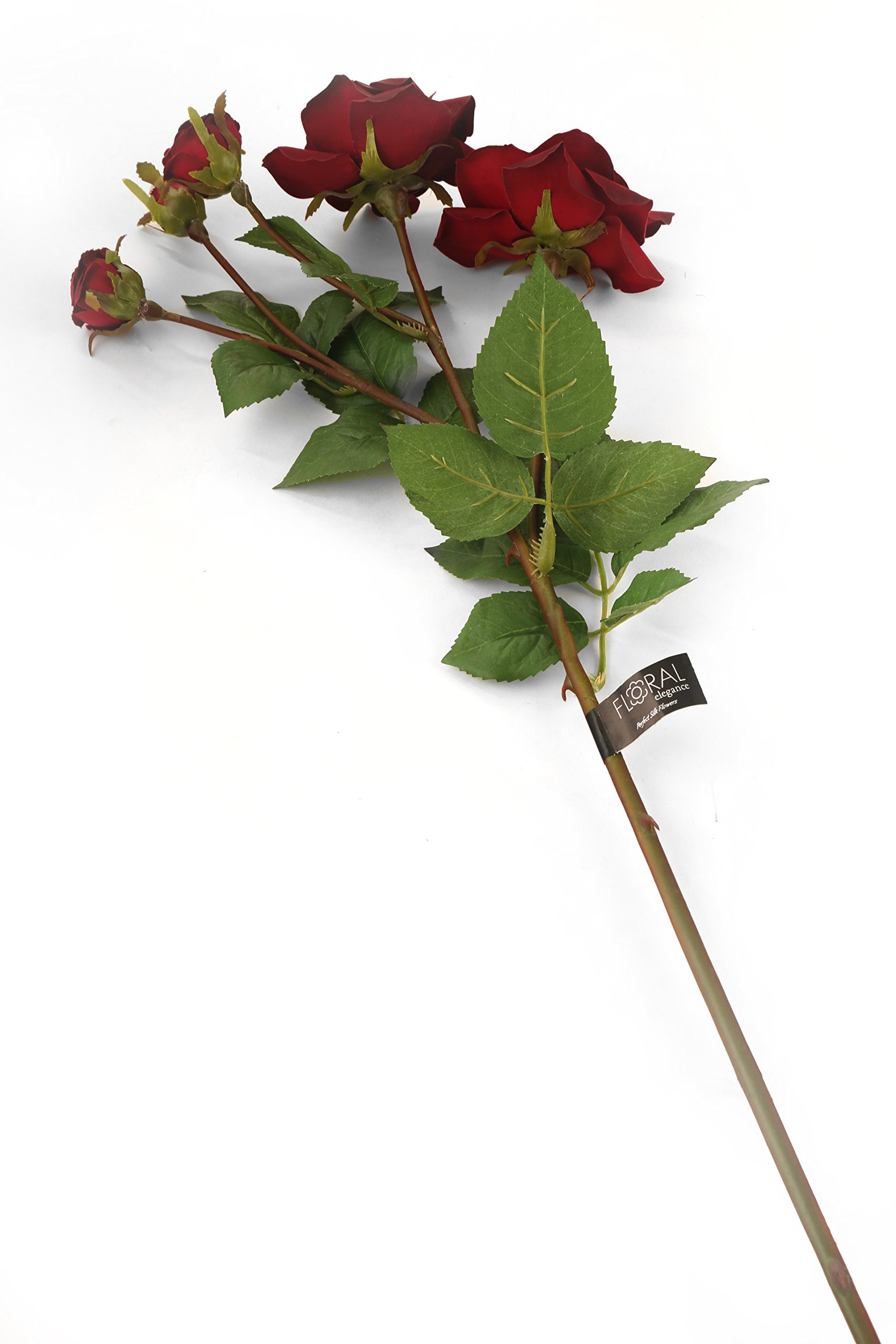 Premium 87cm Artificial Burgundy Spray Roses - Set of 6 Stems for Home Decor, Wedding Centerpieces & Floral Arrangements | Realistic Silk Flowers for DIY Bouquets, Table Decorations & Event Styling
