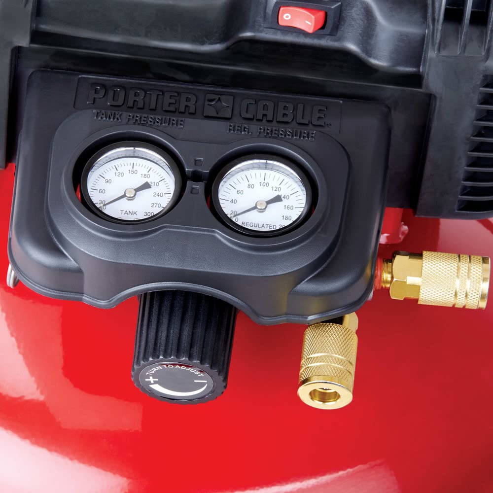 Porter-Cable 6-Gallon Pancake Air Compressor - Oil-Free, Lightweight & Portable (C2002) - Perfect for Nail Guns, Inflating Tires & DIY Home Projects
