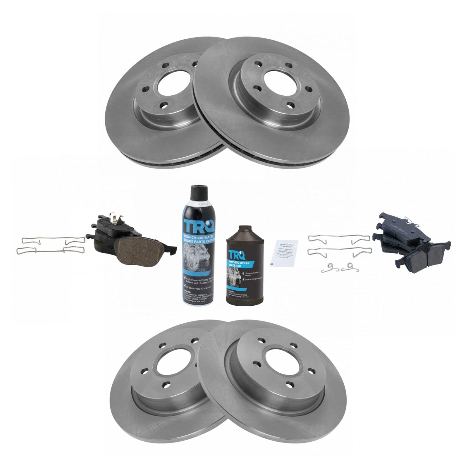 High-Performance Front & Rear Ceramic Disc Brake Pad & Rotor Kit with Anti-Corrosion Chemicals - Perfect for Sedans, SUVs & Trucks - Smooth Braking & Long-Lasting Durability