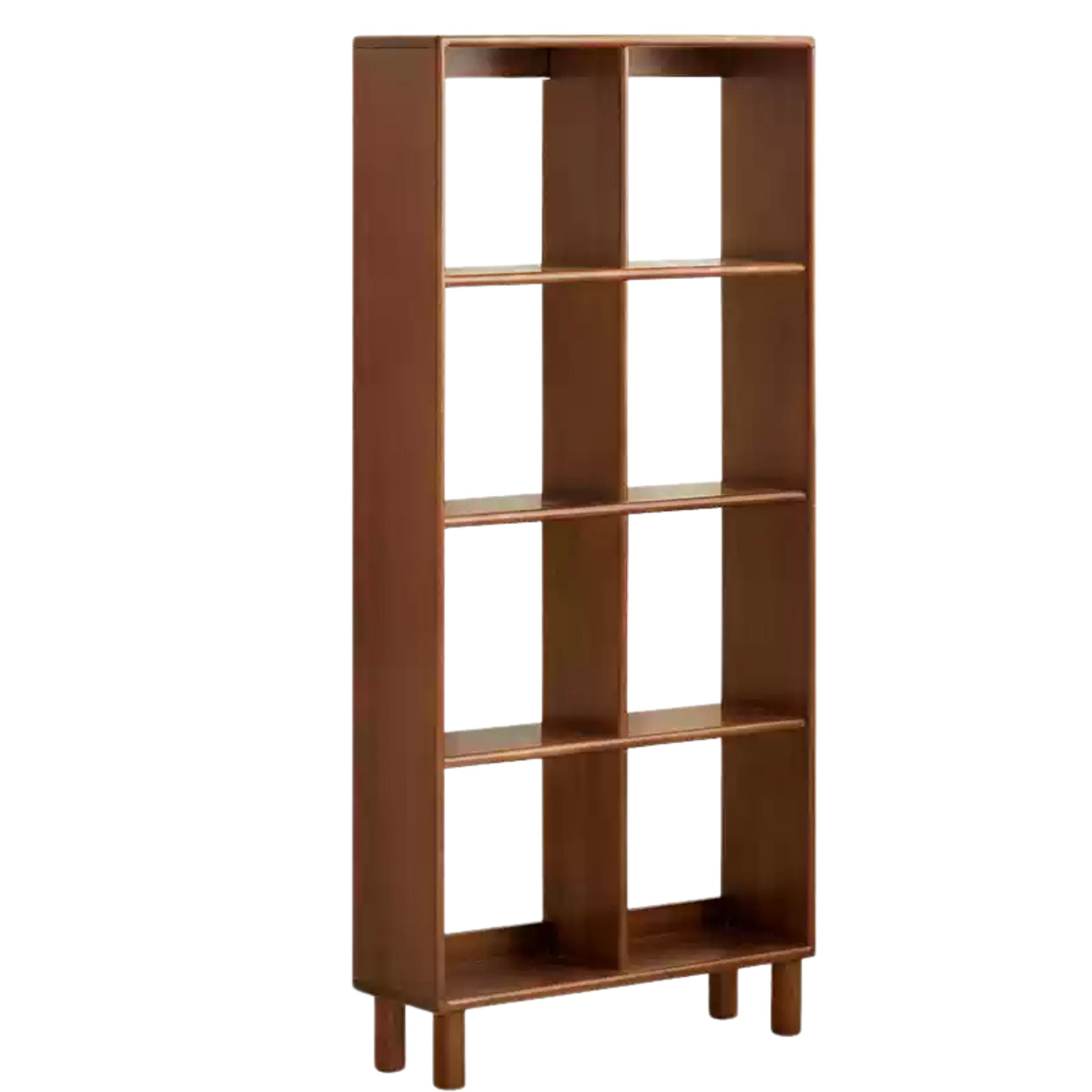 29.5x 9.1x63 inch /75x23x160сm /Teak Color /Four-layer Children's Bookcase - With Legs