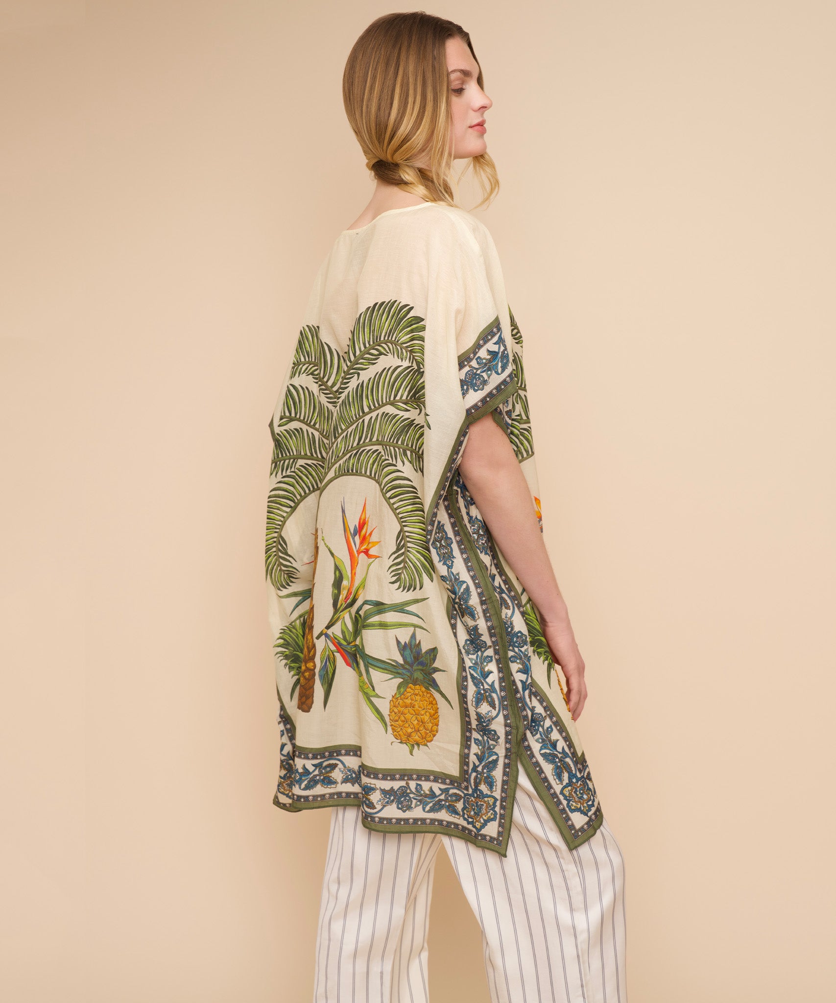 Palma Paradise Caftan - Flowy Beach Cover Up Dress for Women | Boho Summer Maxi Dress with Pockets | Perfect for Poolside, Vacation & Resort Wear