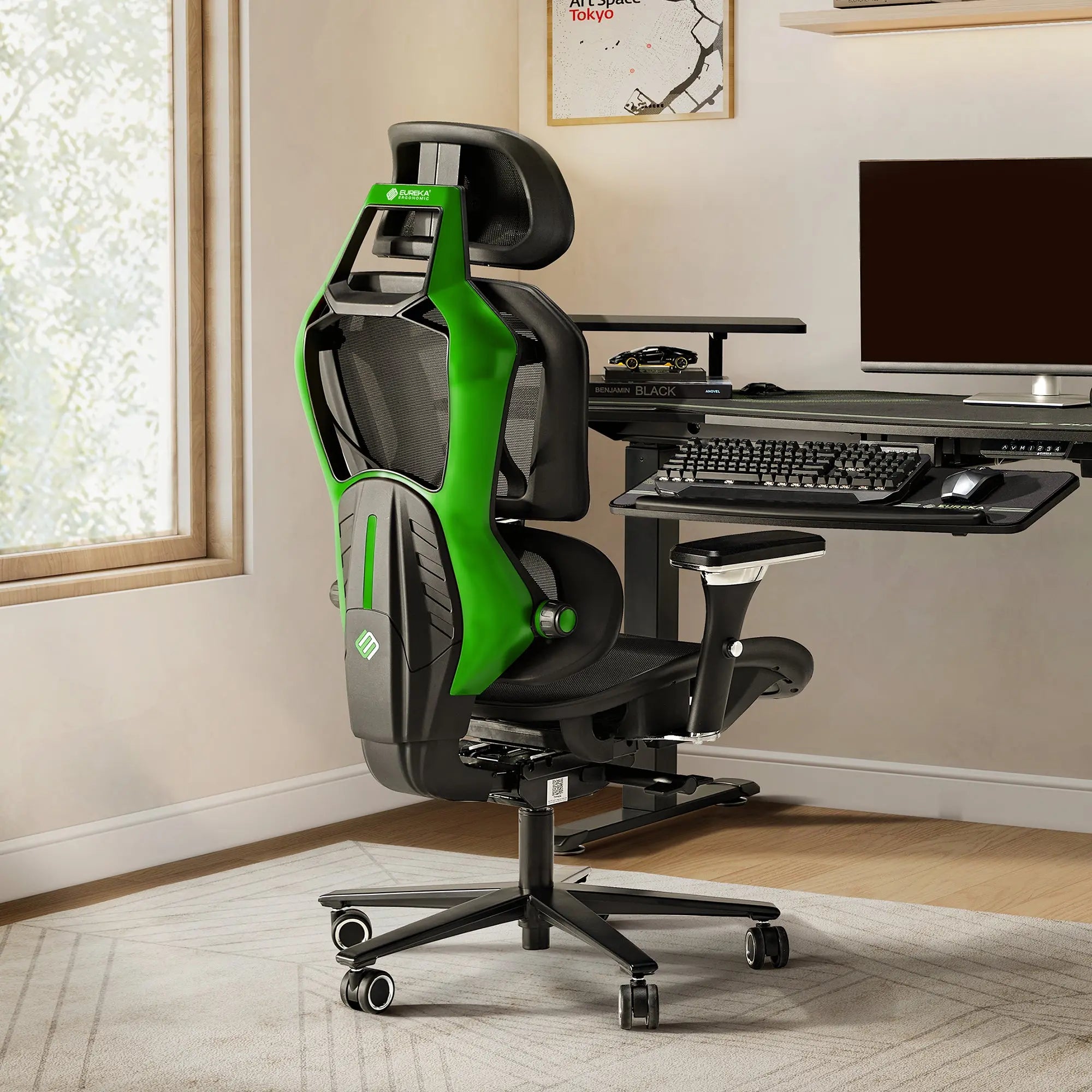 Typhon Hybrid Ergonomic Gaming Chair - Adjustable Lumbar Support & Headrest for PC, Office & Console Gaming - Comfortable Racing Style Chair for Long Hours of Work or Play