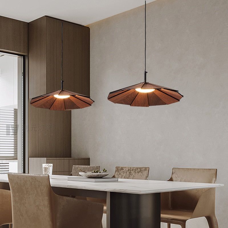 Handmade Origami Wood Pendant Light - Modern Scandinavian Style Ceiling Lamp for Living Room, Bedroom & Dining Room Decor