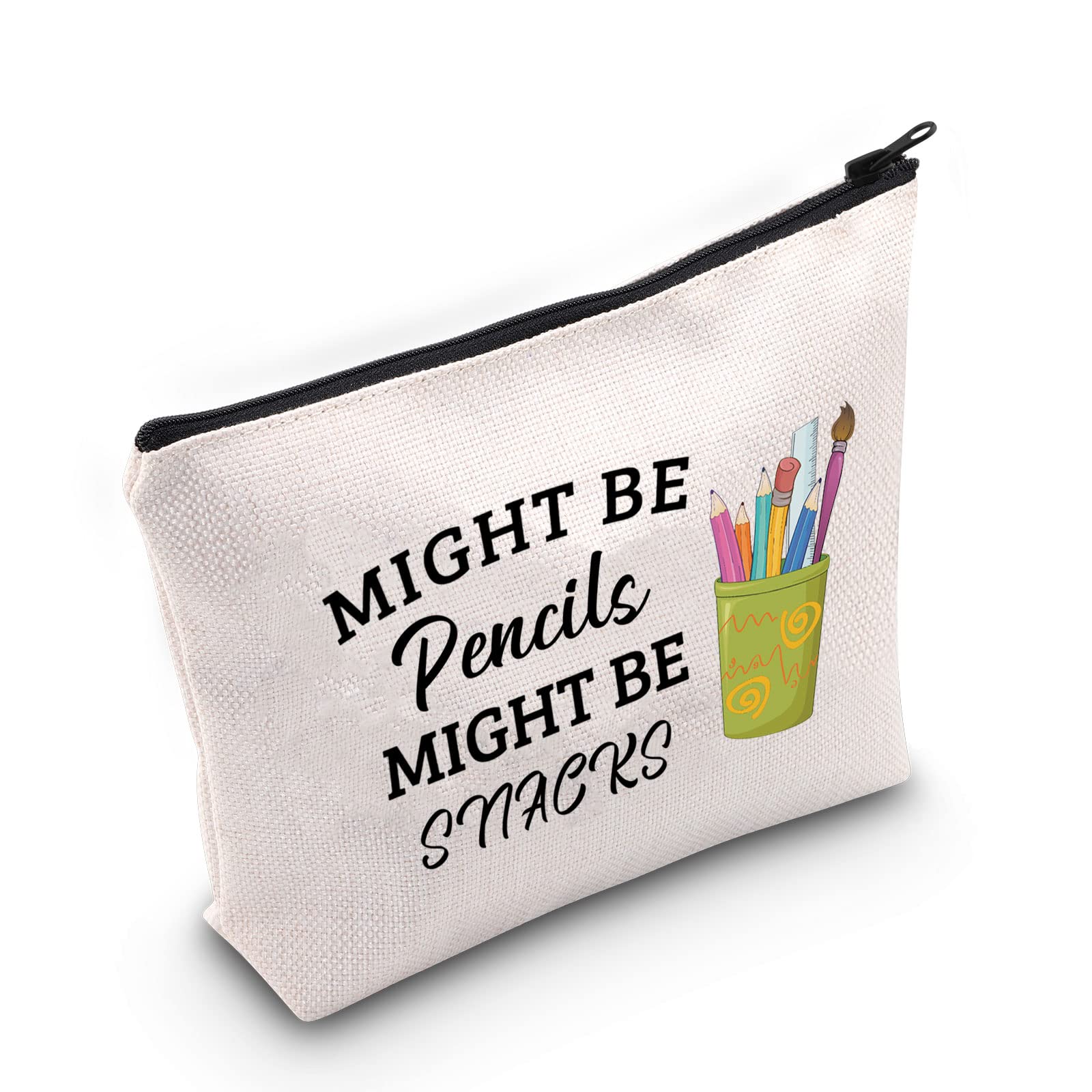 ZJXHPO Counselor Teacher Survival Kit - Pencil & Snacks Zipper Pouch, Makeup Bag for Women - Perfect for School, Work & Travel Essentials
