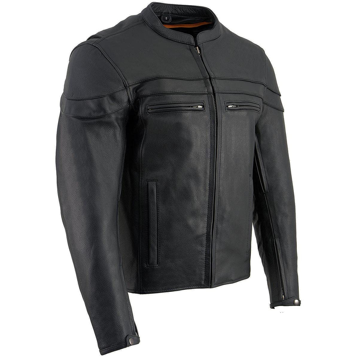 Milwaukee Leather SH1408 Men's Sporty Crossover Vented Black Motorcycle Jacket - Breathable Riding Gear for Scooter & Cruiser Bikes - Perfect for Urban Commuting & Weekend Adventures