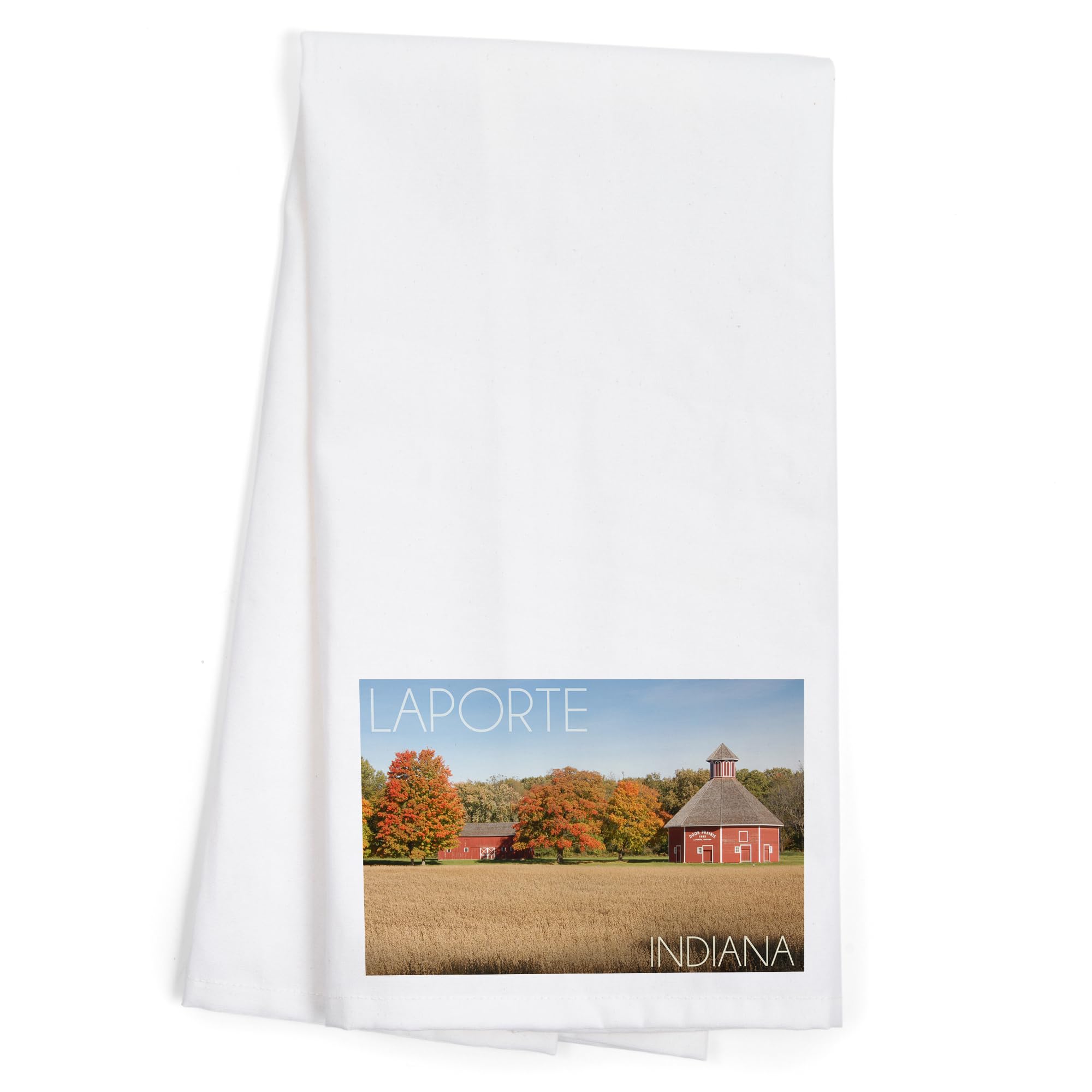 100% Cotton Tea Towel - Decorative Hand Towel for Kitchen & Home | LaPorte Indiana Door Prairie Design | Perfect for Dish Drying, Gift Giving & Farmhouse Decor