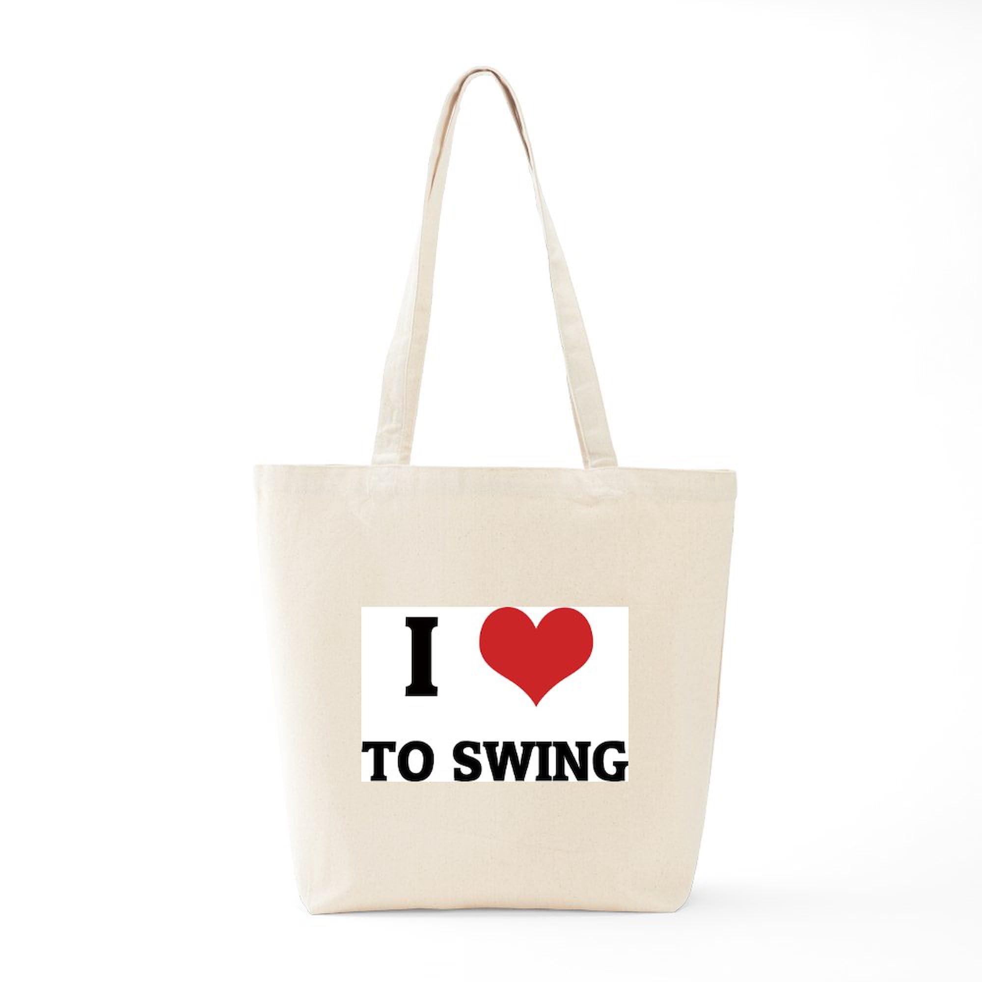 I Love To Swing Natural Canvas Tote Bag - Eco-Friendly Reusable Shopping Bag for Groceries, Beach & Gym | CafePress