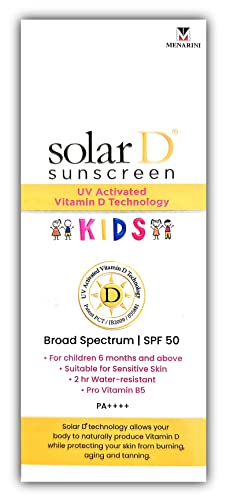 Solar D KIDS Sunscreen Lotion with UV Activated Vitamin D Technology - SPF 50ml for Children's Daily Outdoor Protection - Perfect for Beach, Pool & Playtime