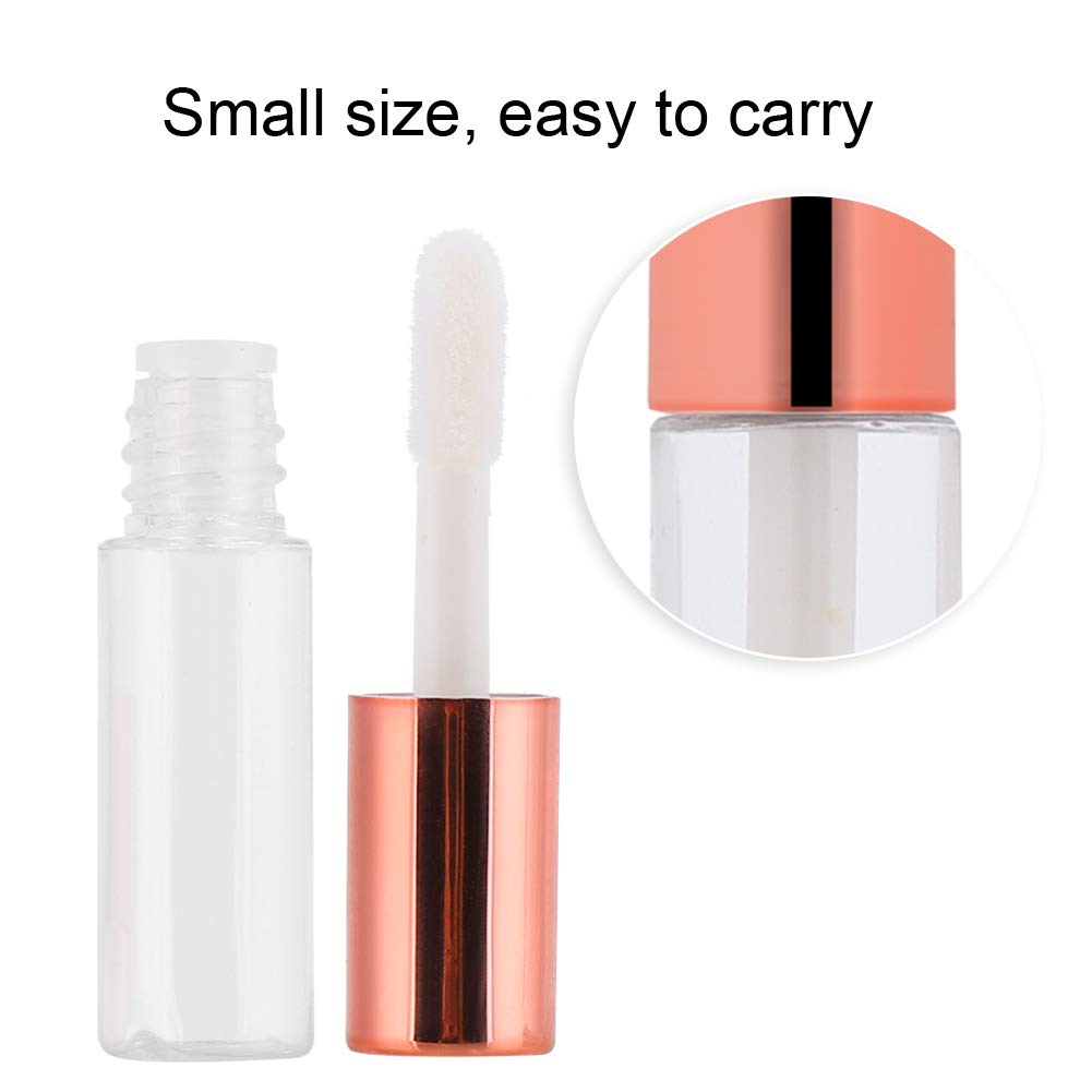 90 Pack Clear Plastic Lip Gloss Tubes - 1.2ML Empty Lip Balm Containers with Rose Gold Caps (Transparent Bottles) for DIY Cosmetics, Makeup Kits & Travel Essentials - Bulk Cosmetic Packaging for Women