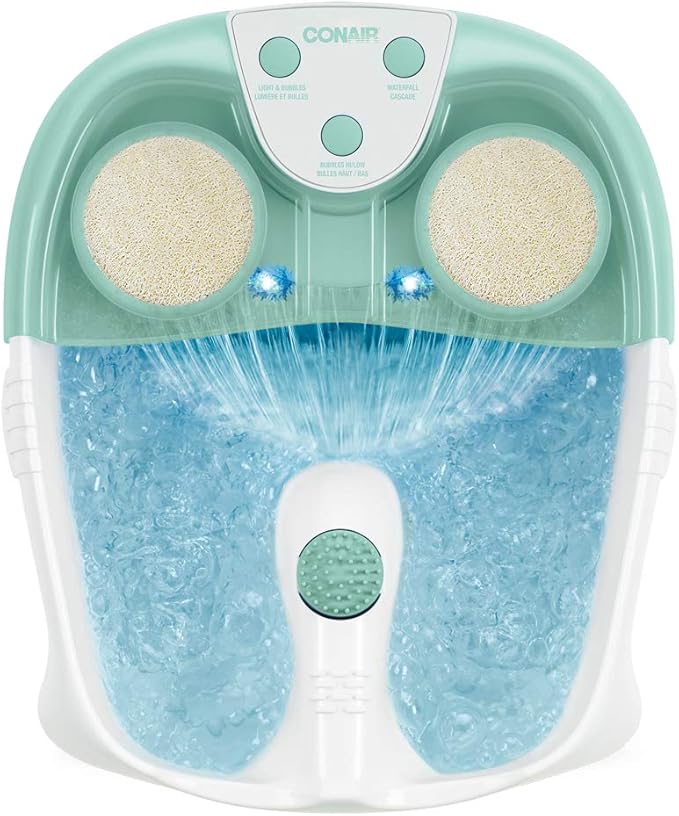 CONAIR FB52C 1PKC Waterfall Foot Pedicure Spa - Electric Foot Bath Massager with Bubbles & Heat - Perfect for Relaxation & At-Home Pedicures