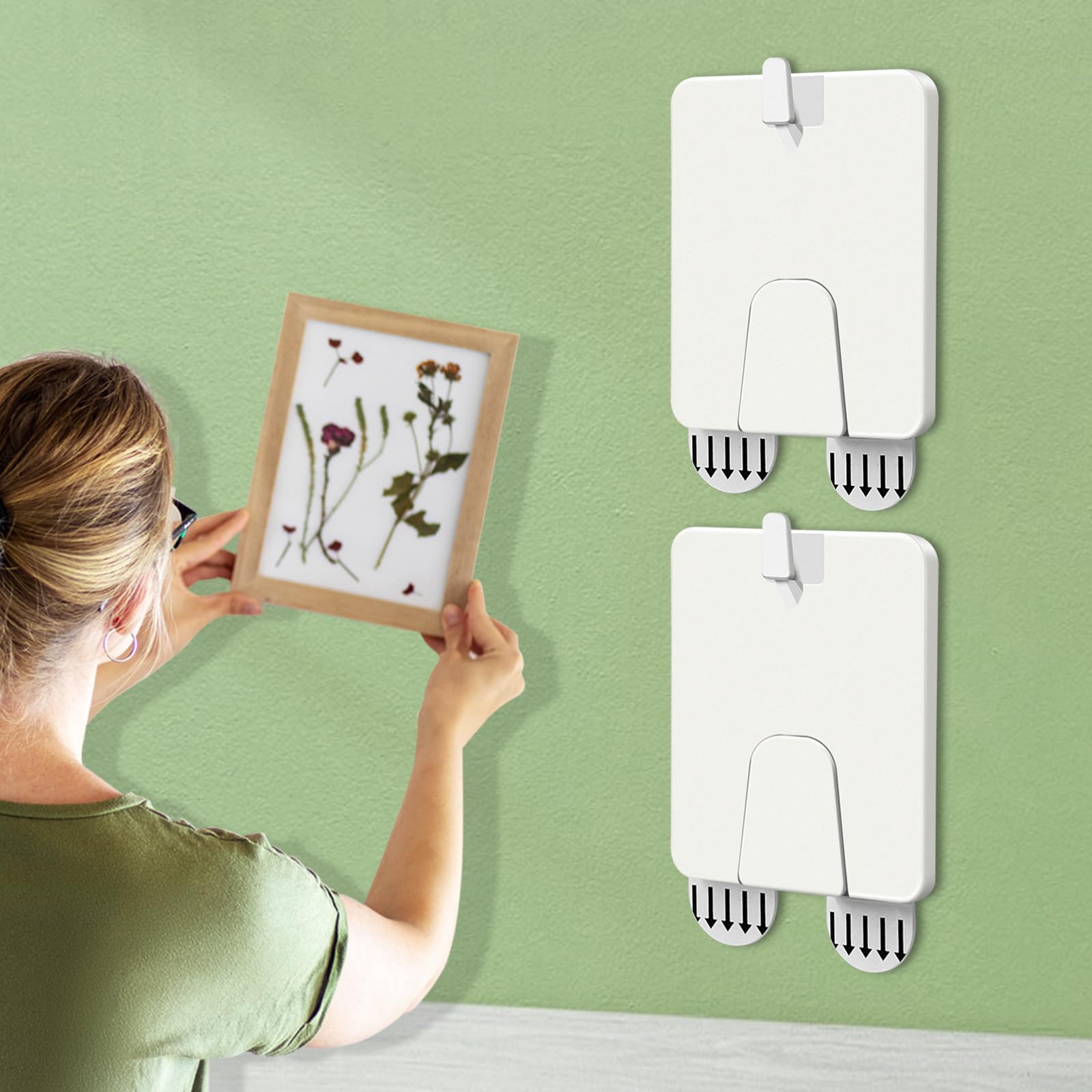 No Nail Picture Hangers for Frames - Damage-Free Adhesive Hooks for Sawtooth/Wire Back Frames, Wall Art & Photo Hanging - Perfect for Home, Office & Gallery Decor