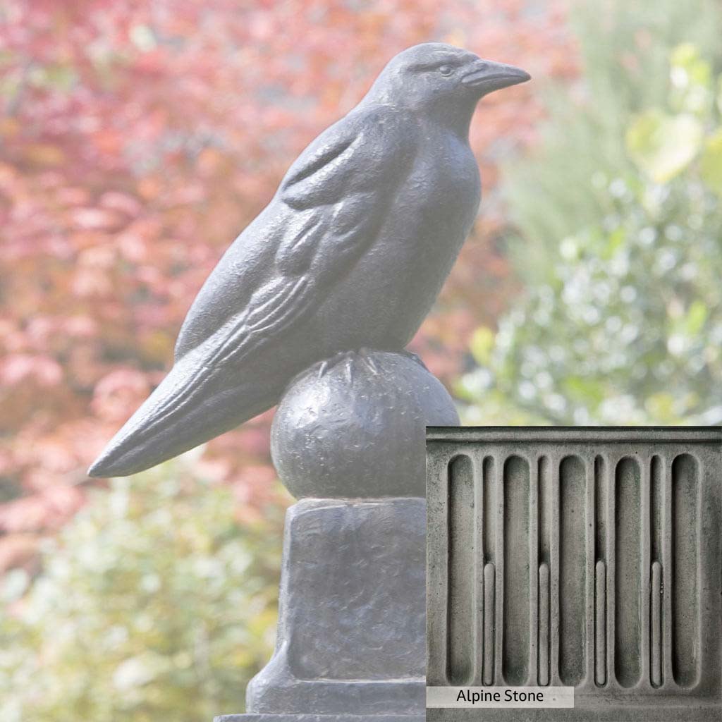 Campania International Raven Statue - Gothic Home Decor, Outdoor Garden Statue for Halloween & Gothic Decorations - Perfect for Patio, Yard, and Halloween Displays