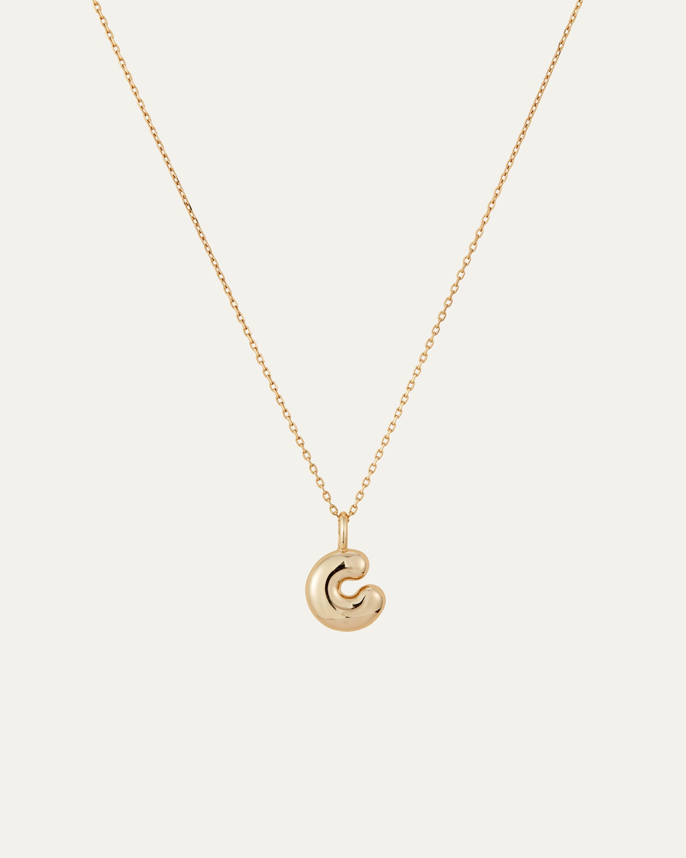 14K Gold Bubble Letter Necklace - Personalized Initial Pendant for Women - Perfect for Gifts, Birthdays, Anniversaries & Everyday Wear