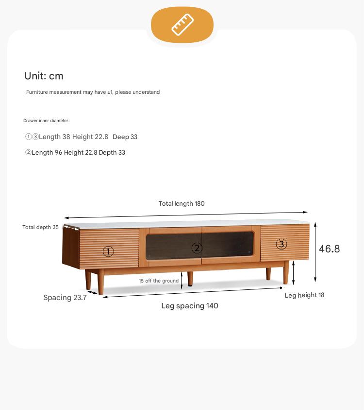 Modern Pine Solid Wood TV Stand with Storage - Rustic Floor TV Cabinet for Living Room, Bedroom & Home Theater - Durable Entertainment Center for TVs up to 65