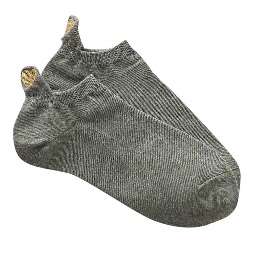 Cute Heart Print Women's Casual Cotton Socks - Irregular Fashion Short Sport Socks for Gifts, Workout & Everyday Wear