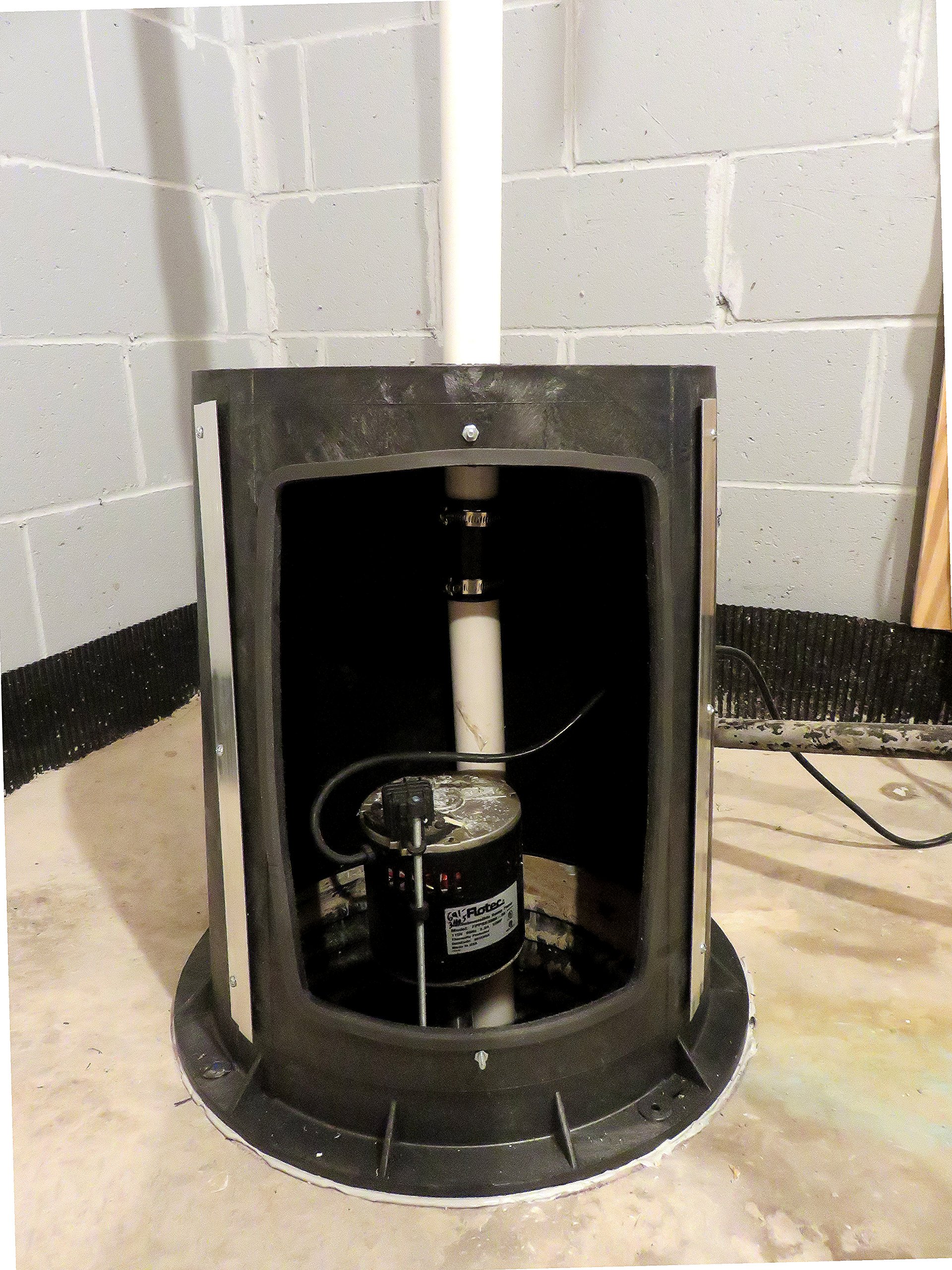 Radon Mitigation System Pedestal Sump Cover & Pipe Seals - Basement Waterproofing & Radon Gas Protection Solution for Homes