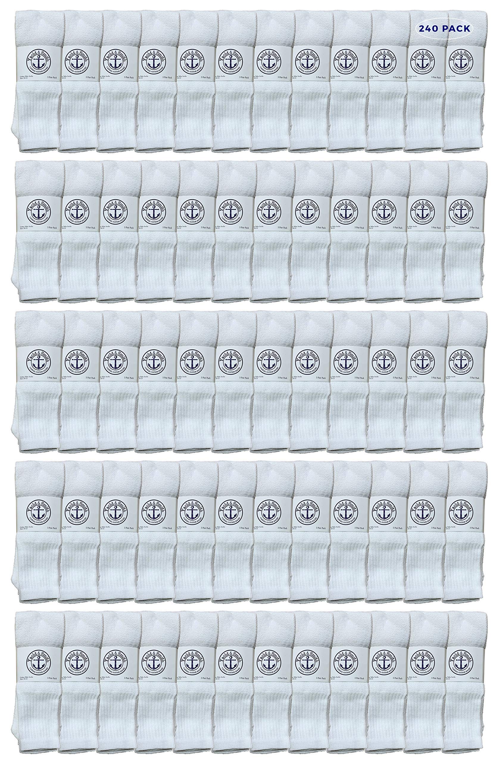 Yacht & Smith 28 Inch Men's Long Cotton Tube Socks - Bulk Wholesale Athletic Socks for Men Size 10-13 - Perfect for Running, Basketball & Casual Wear