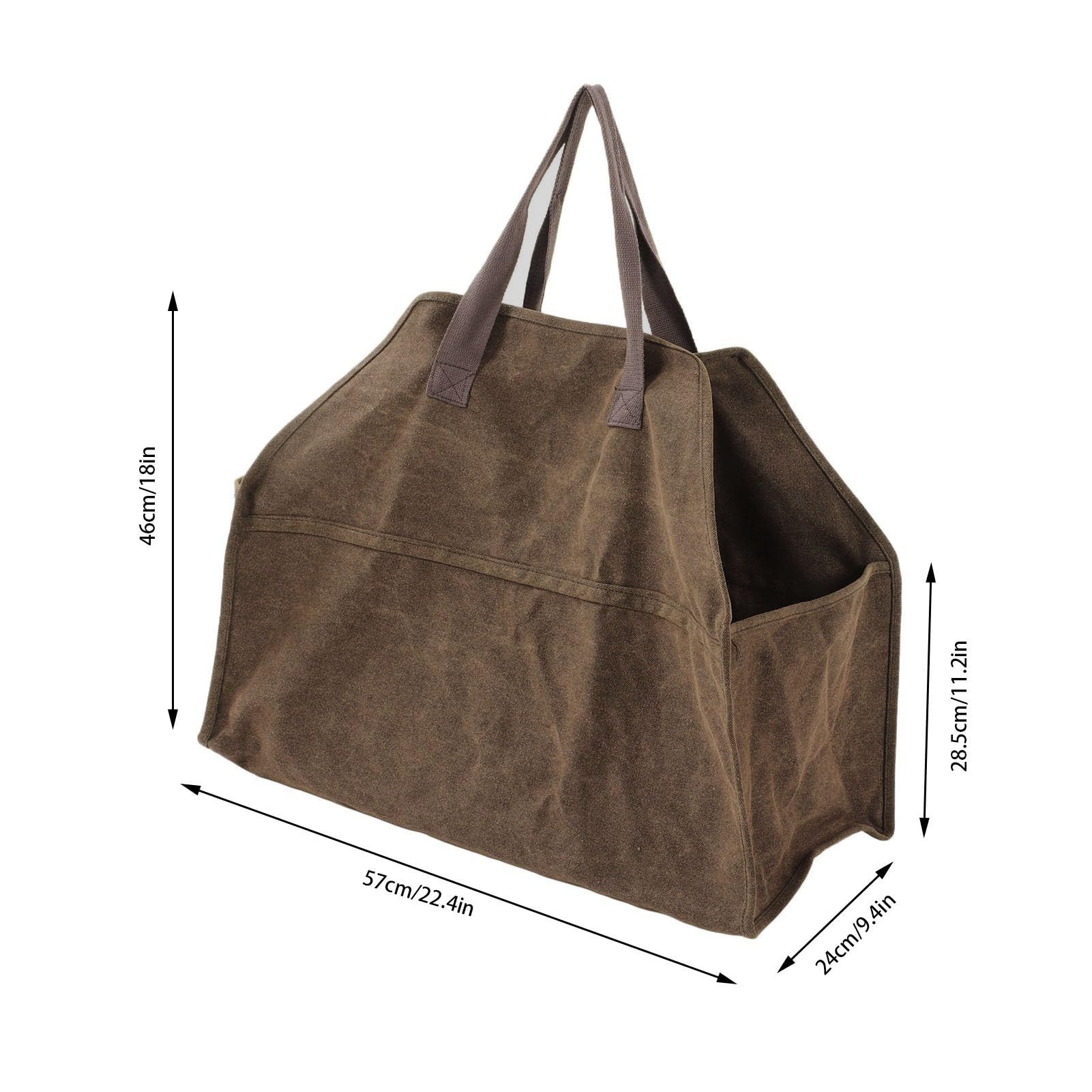 Canvas Firewood Carrier Bag - Large Log Tote with Handles for Indoor/Outdoor Use - Perfect for Fireplace & Camping