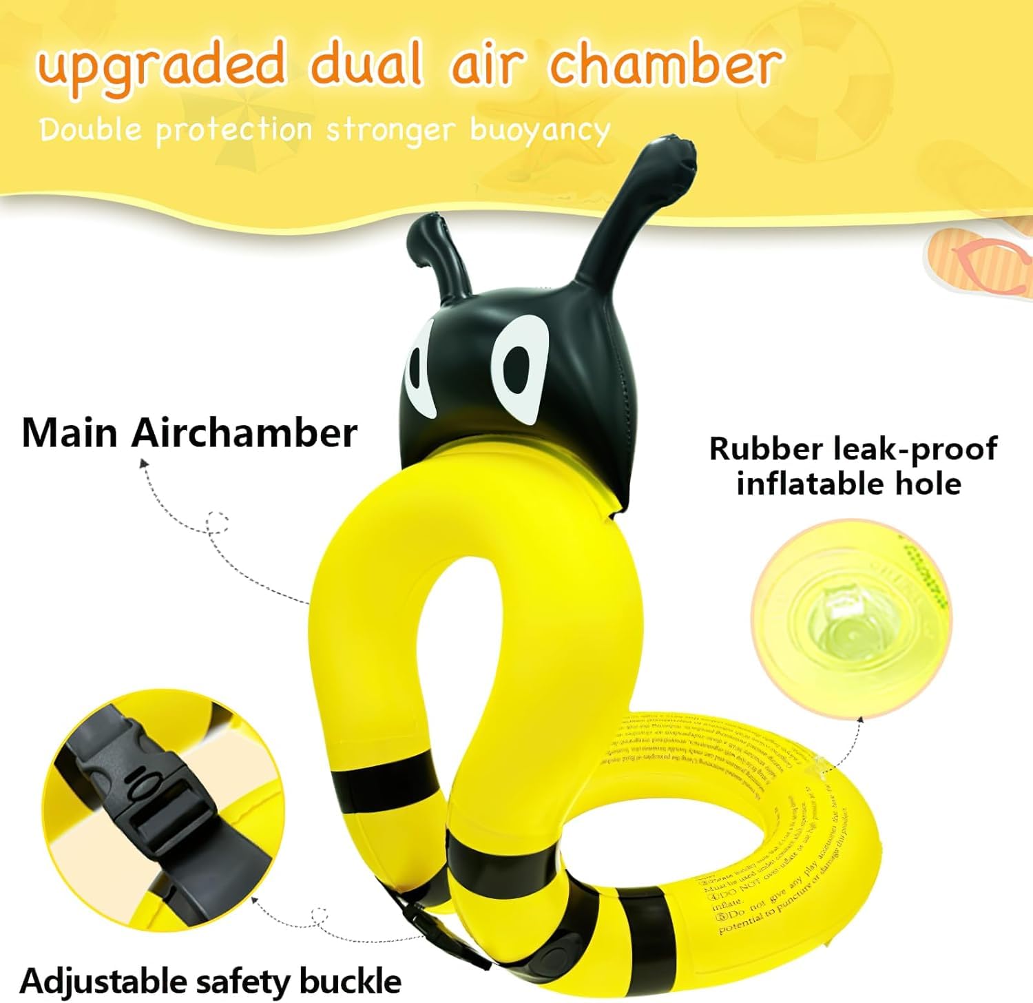 Best Inflatable Swimming Vest & Pool Buoy - Adjustable Flotation Ring for Kids & Adults - Perfect for Beach, Pool, Lake & Water Safety Training