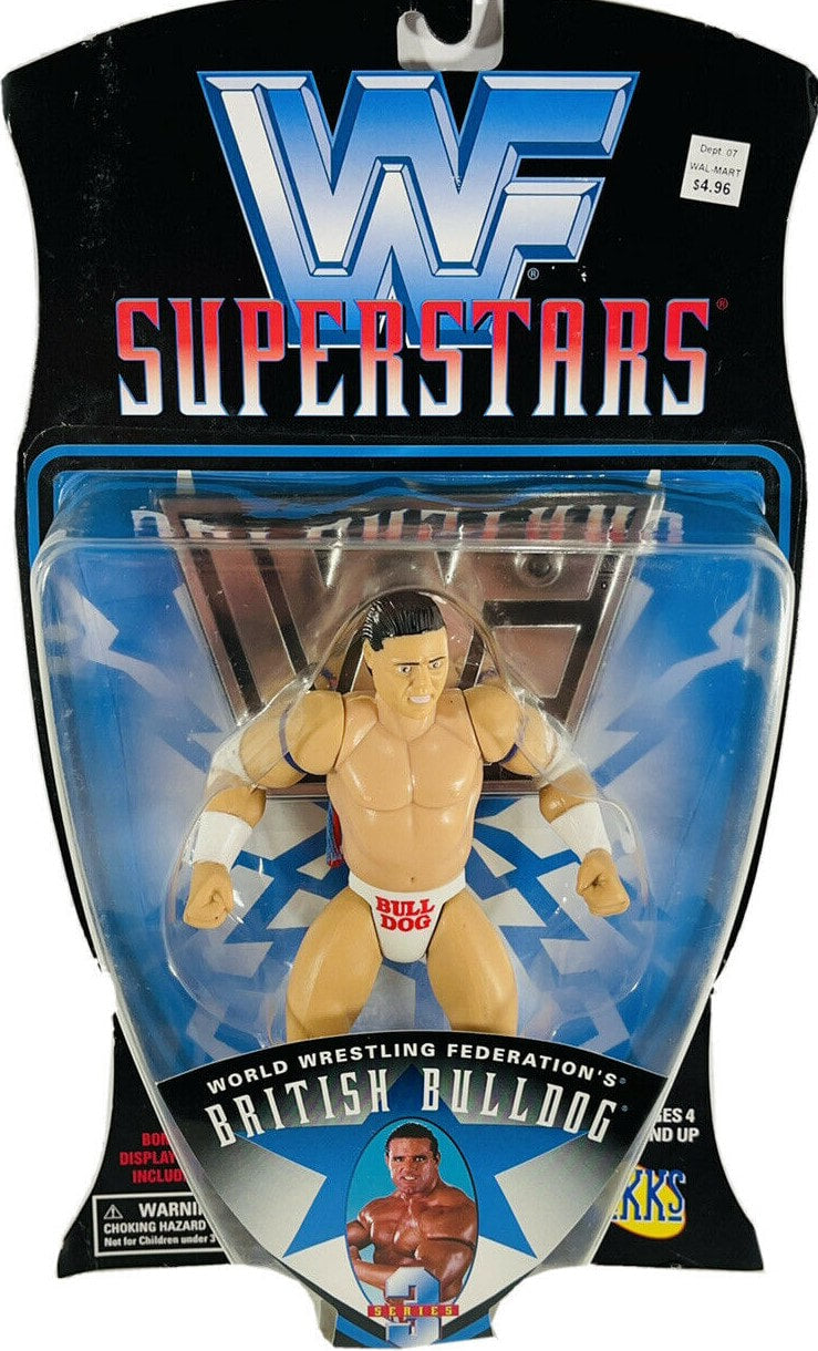 Vintage 1997 WWF Jakks Pacific Superstars Series 3 British Bulldog Wrestling Action Figure - Collectible Toy for WWF Fans & Wrestling Memorabilia Enthusiasts (Perfect for Display, Gifts & Nostalgic Collections)