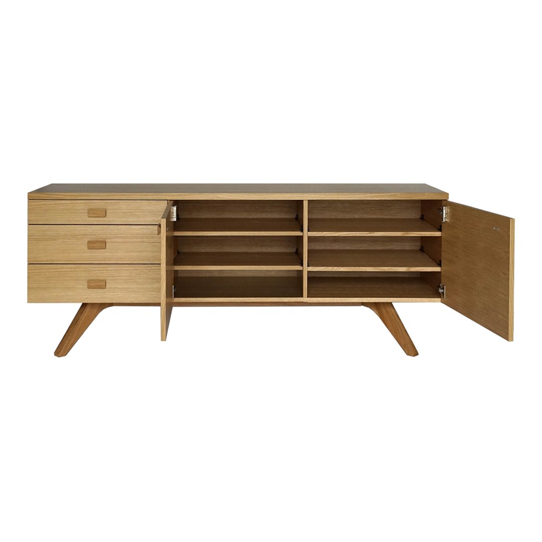 Matthew Hilton Cross Sideboard Case - Modern Wooden Storage Cabinet for Living Room, Bedroom & Office | Stylish Furniture Organizer for Home Decor