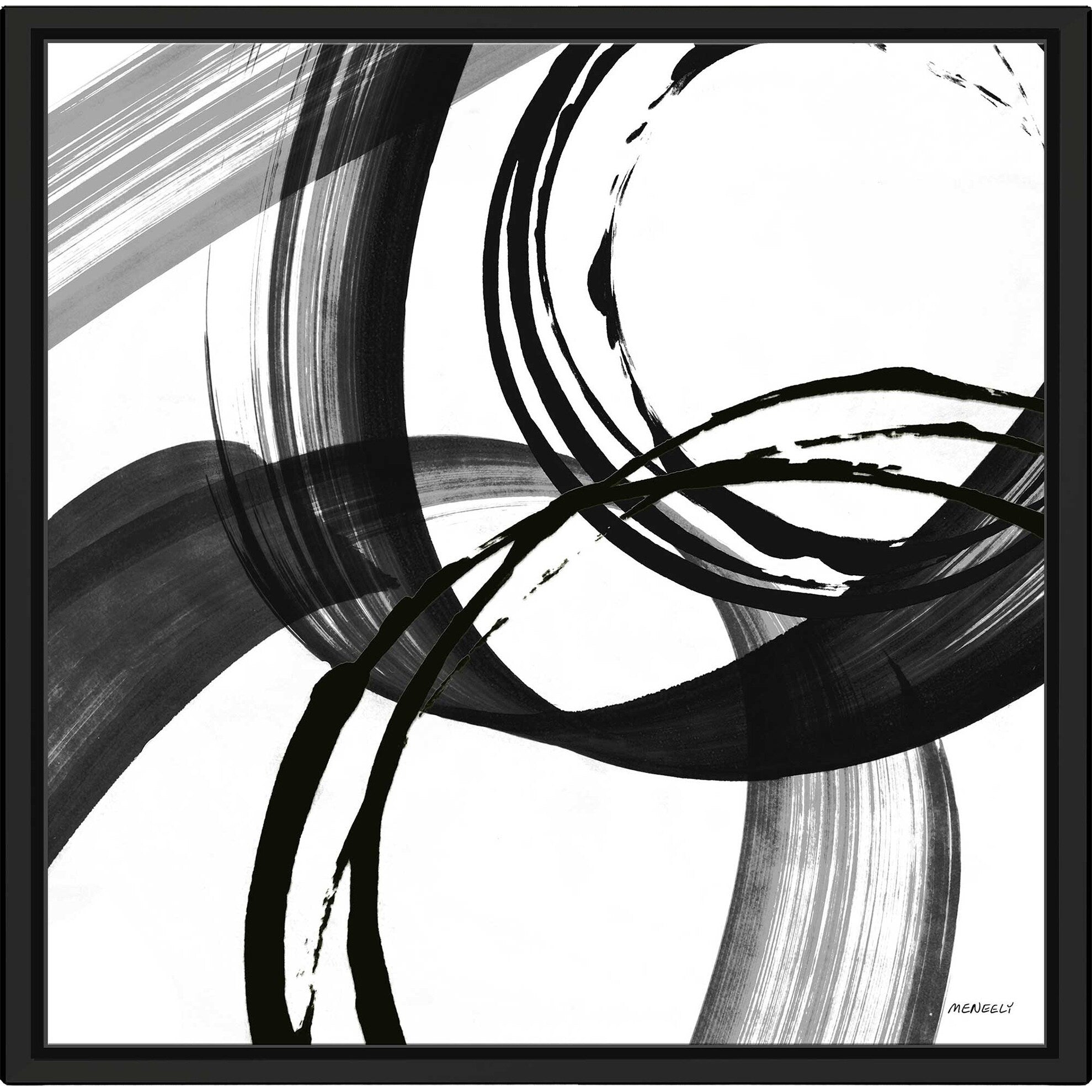 Black and White Pop II Art Print on Floating Canvas - Modern Wall Decor for Living Room, Bedroom & Office