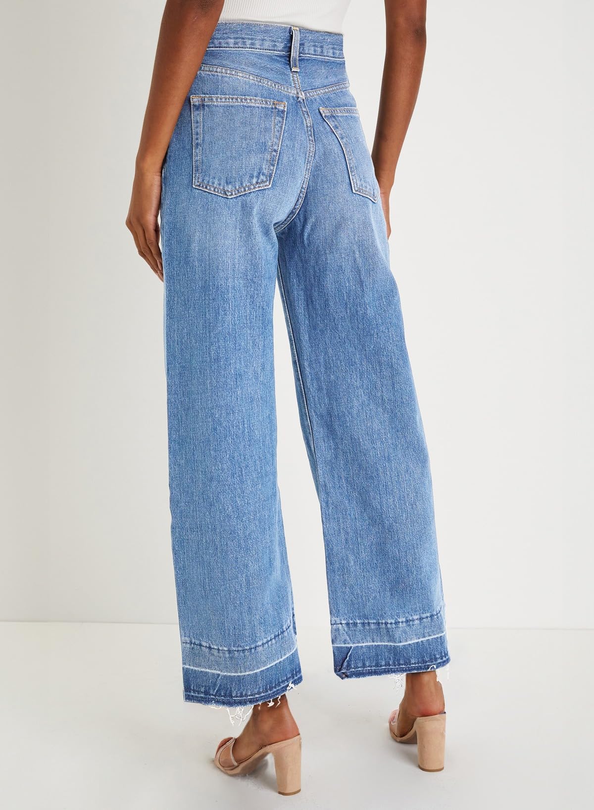 Stylish Women's High Waisted Wide Leg Jeans - Trendy Straight Denim Pants for Casual Outfits & Streetwear | Comfortable Stretch Zimbaplatinum Jeans for Everyday Wear, Work or Date Night