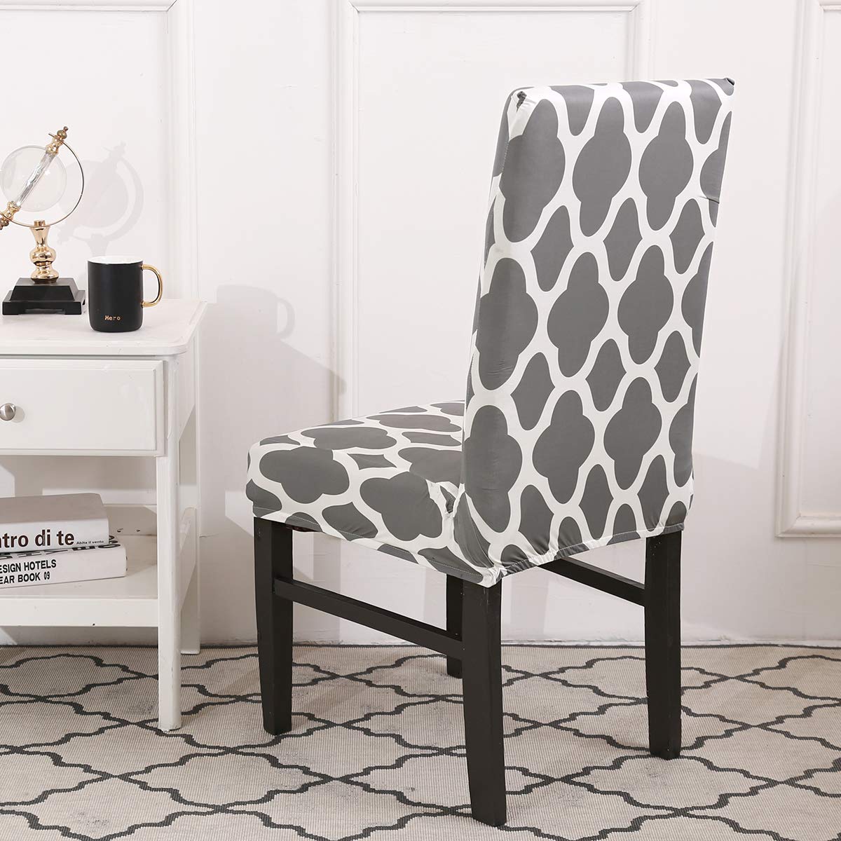 TOPCHANCES Stretch Dining Chair Slipcovers - 6 Pack Washable Furniture Protector Covers for Dining Room, Hotel & Banquet Events (Gray) | Durable & Removable Seat Covers for Home & Commercial Use