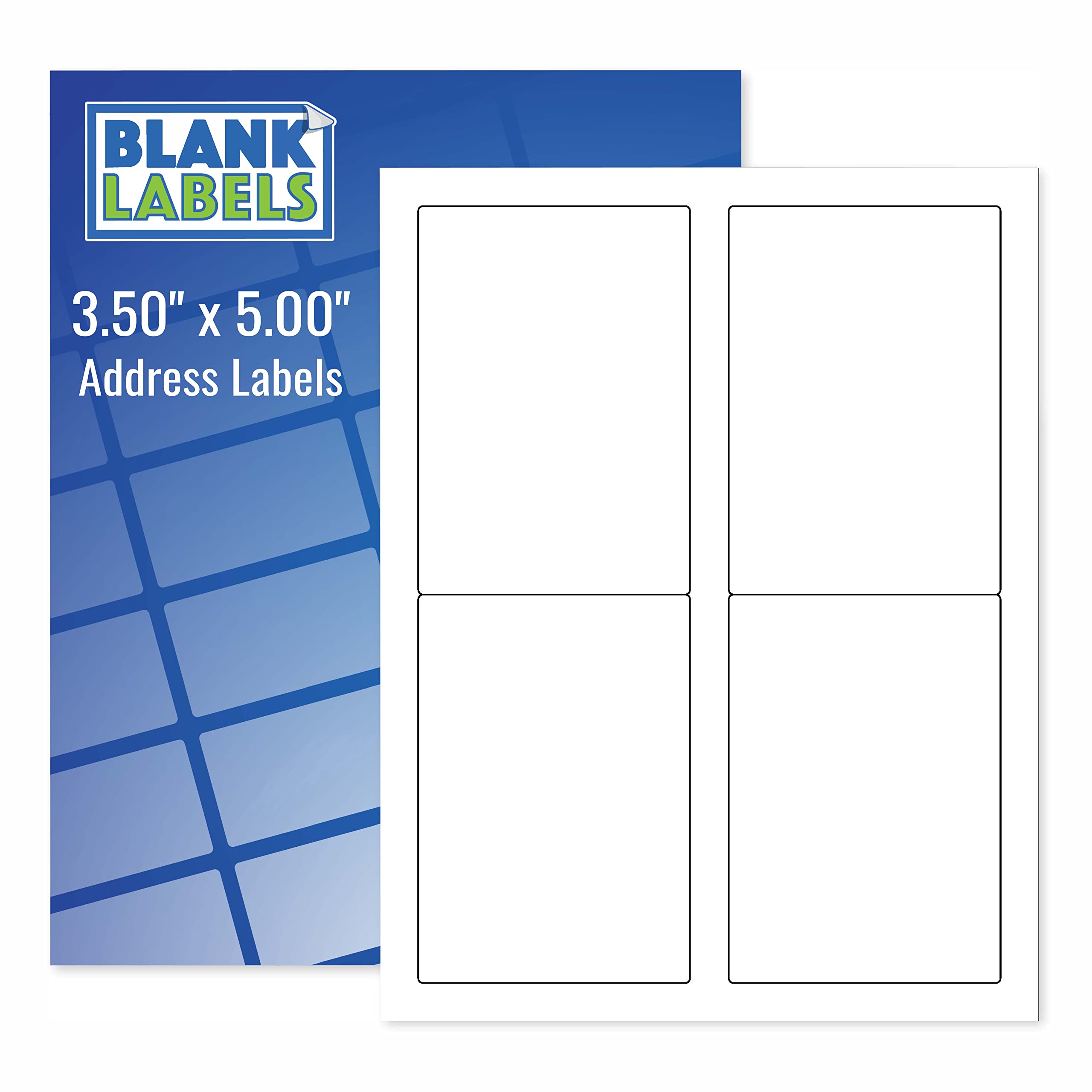 4 Shipping Labels Per Sheet - 3.5” x 5” Blank Labels - Permanent White Matte - Compatible with Word Template - Works with Inkjet & Laser Printers - Easy to Peel - Made in USA - 1000 Sheets (4000 Labels) - Perfect for E-commerce, Small Business Shipping & Package Labeling