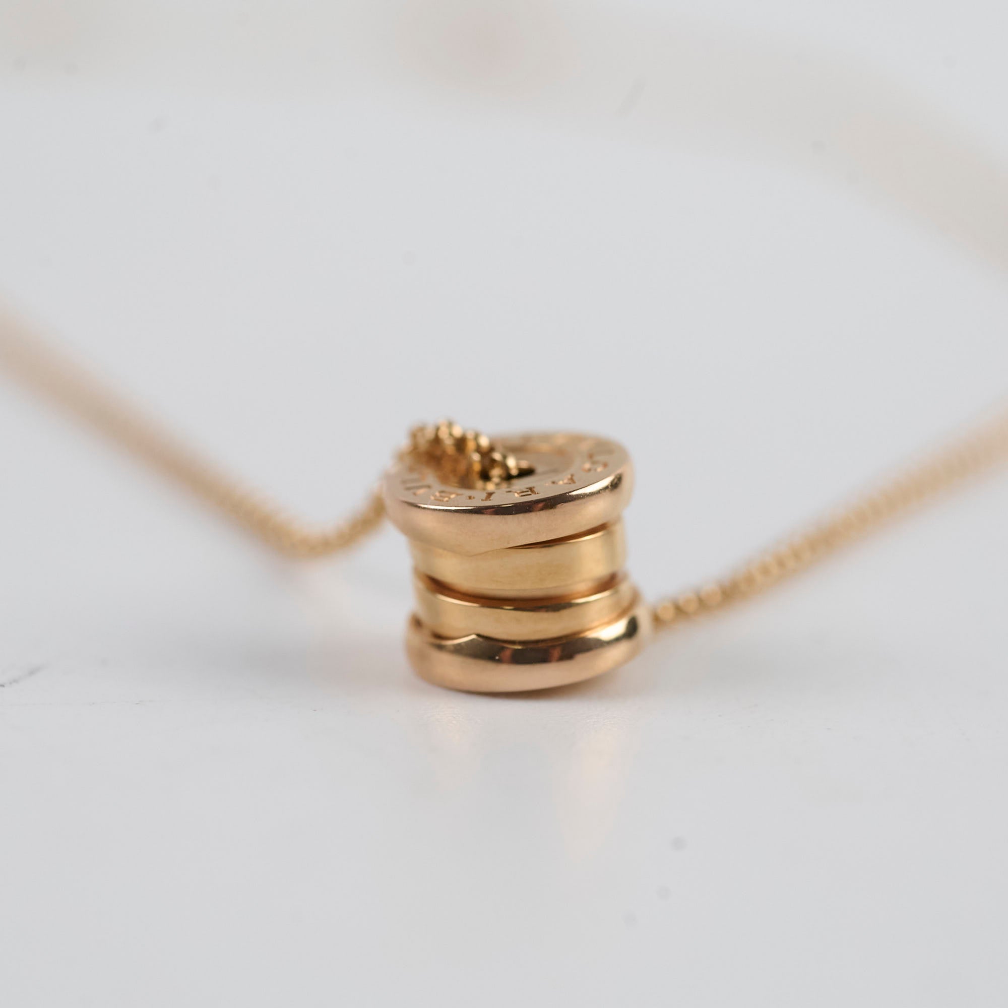 Bulgari Mini B.Zero1 Necklace in 18K Pink Gold - Elegant Rose Gold Pendant for Women, Perfect for Gifts, Parties & Special Occasions