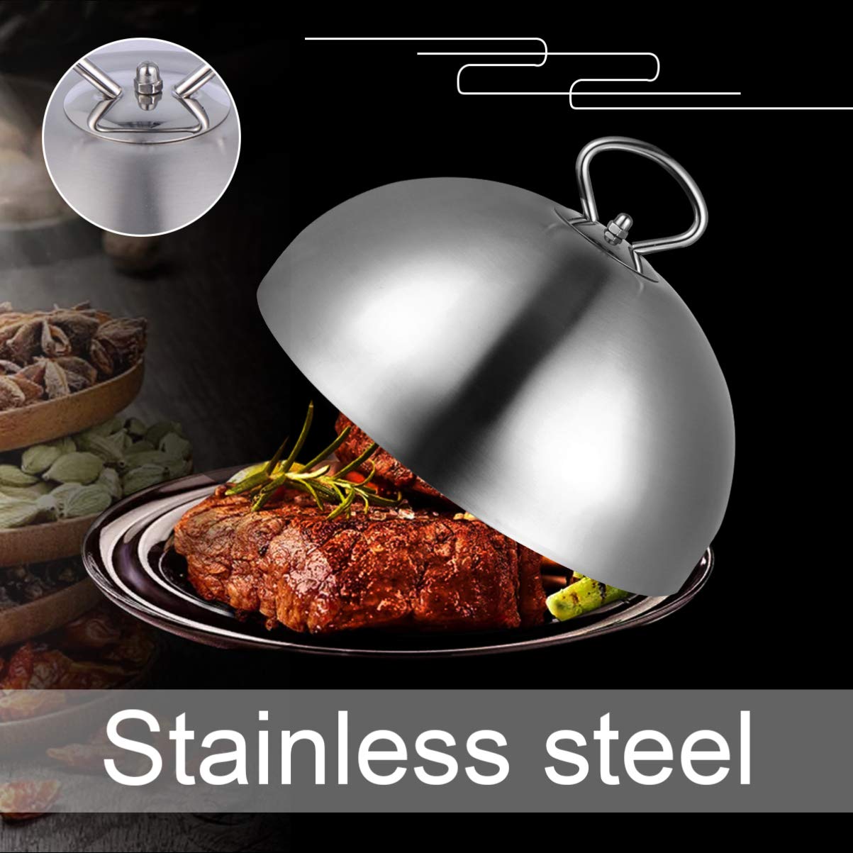 Premium Stainless Steel Cheese Melting Dome & Basting Cover for Flat Top Griddles - 26cm Durable Round Steaming Lid with Heat-Resistant Handle - Perfect for Indoor/Outdoor Cooking, Melting Cheese, Steaming Burgers & Keeping Food Warm