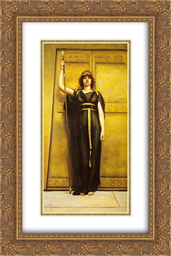 John William Godward 'The Priestess' 16x24 Gold Ornate Framed Art Print - Double Matted Museum Quality Wall Decor for Living Room, Bedroom & Office