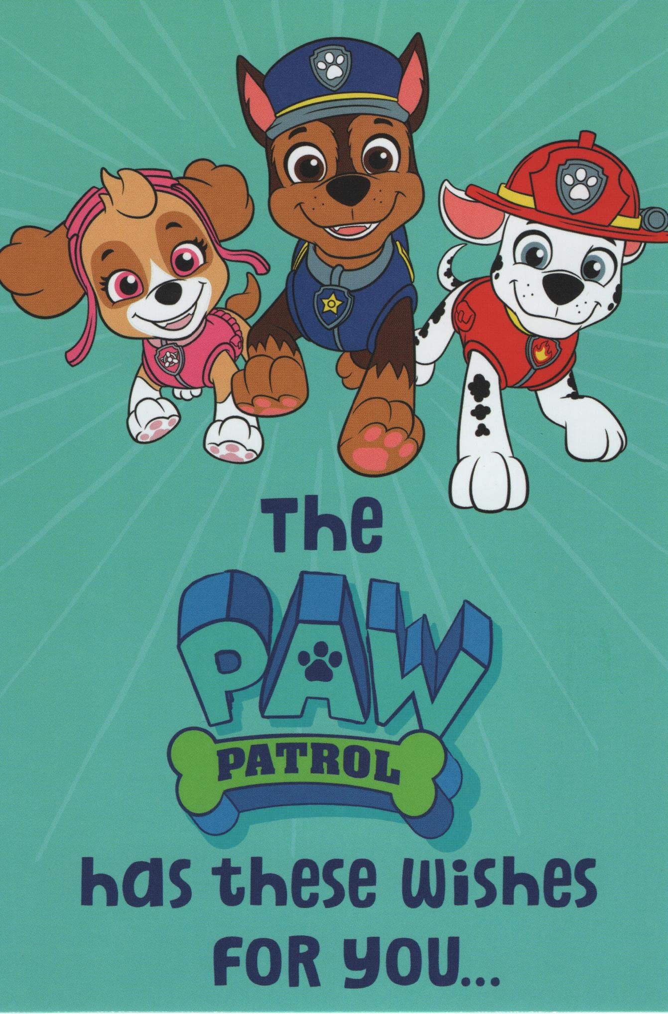 Hallmark Paw Patrol Birthday Card - Chase, Marshall & Skye - Heartline Collection | Perfect for Kids' Birthday Parties & Paw Patrol Fans