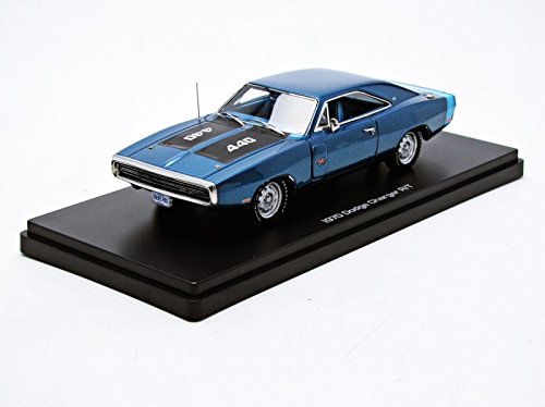 1/43 Scale 1970 Dodge Charger Diecast Model Car - Medium Blue Metallic Finish - Collectible Vintage Muscle Car for Display & Gifting