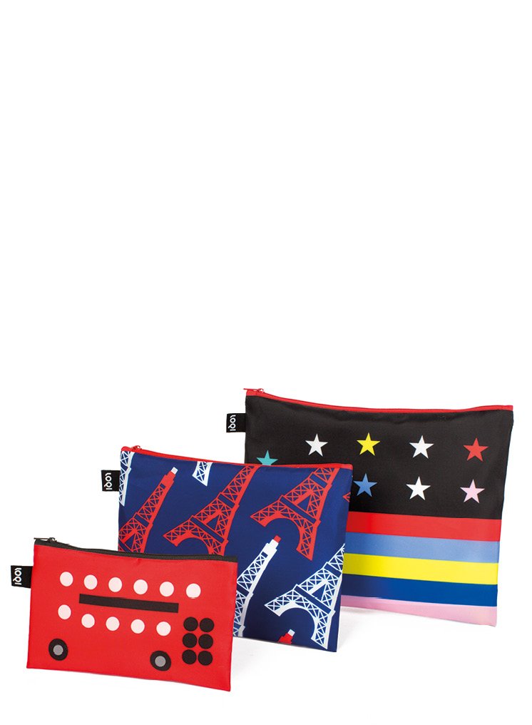 LOQI Travel Zip Pockets - Waterproof & Lightweight Travel Organizer for London, Paris & USA Trips | Perfect for Passport, Tickets & Essentials | Ideal for Vacation, Business & Daily Commute