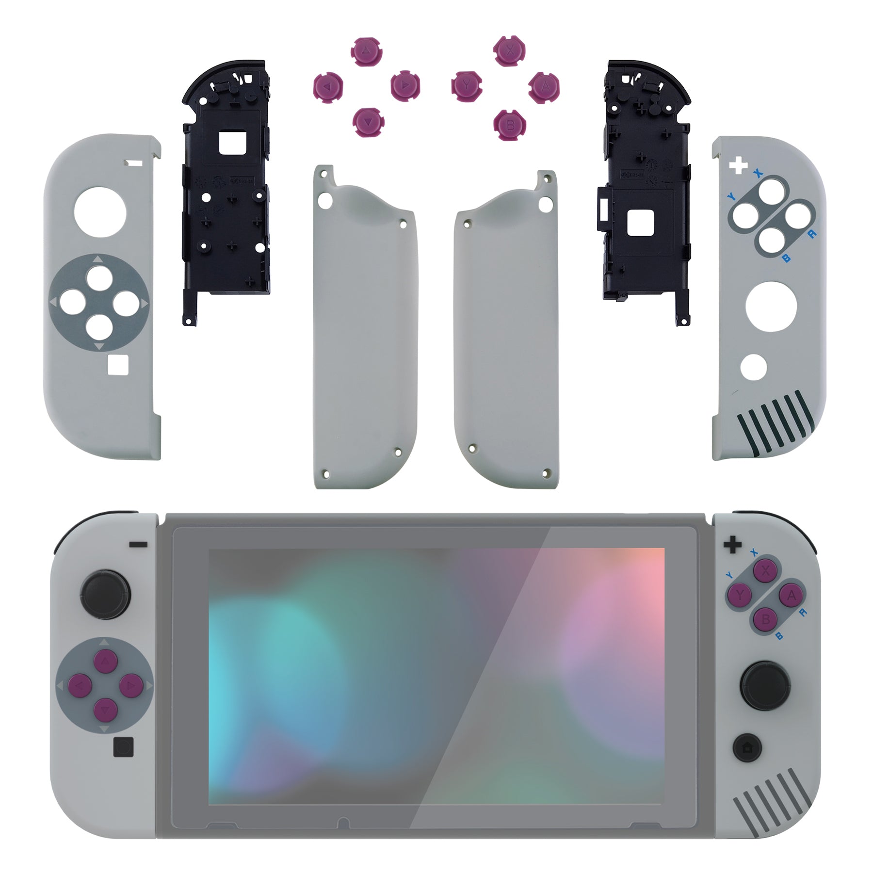 eXtremeRate Classic 1989 GB DMG-01 Style Joycon Controller Shell with Buttons - DIY Replacement Housing for Nintendo Switch JoyCon & OLED JoyCon (Console Not Included) - Perfect for Gaming Enthusiasts and Retro Console Modding