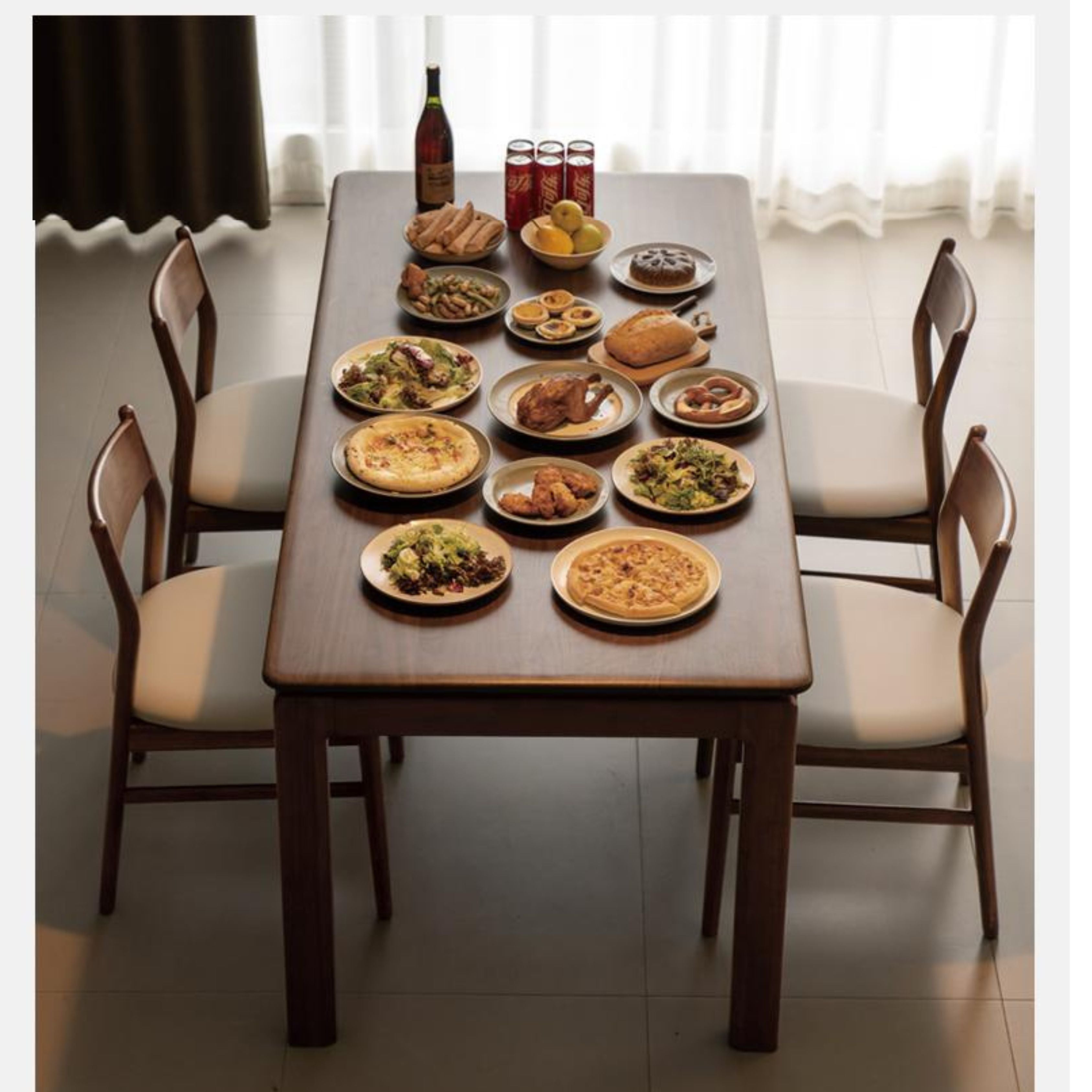 Solid Oak Wood Dining Table - Light Luxury Modern Design for Dining Room, Kitchen, or Open Space - Perfect for Family Gatherings & Dinner Parties