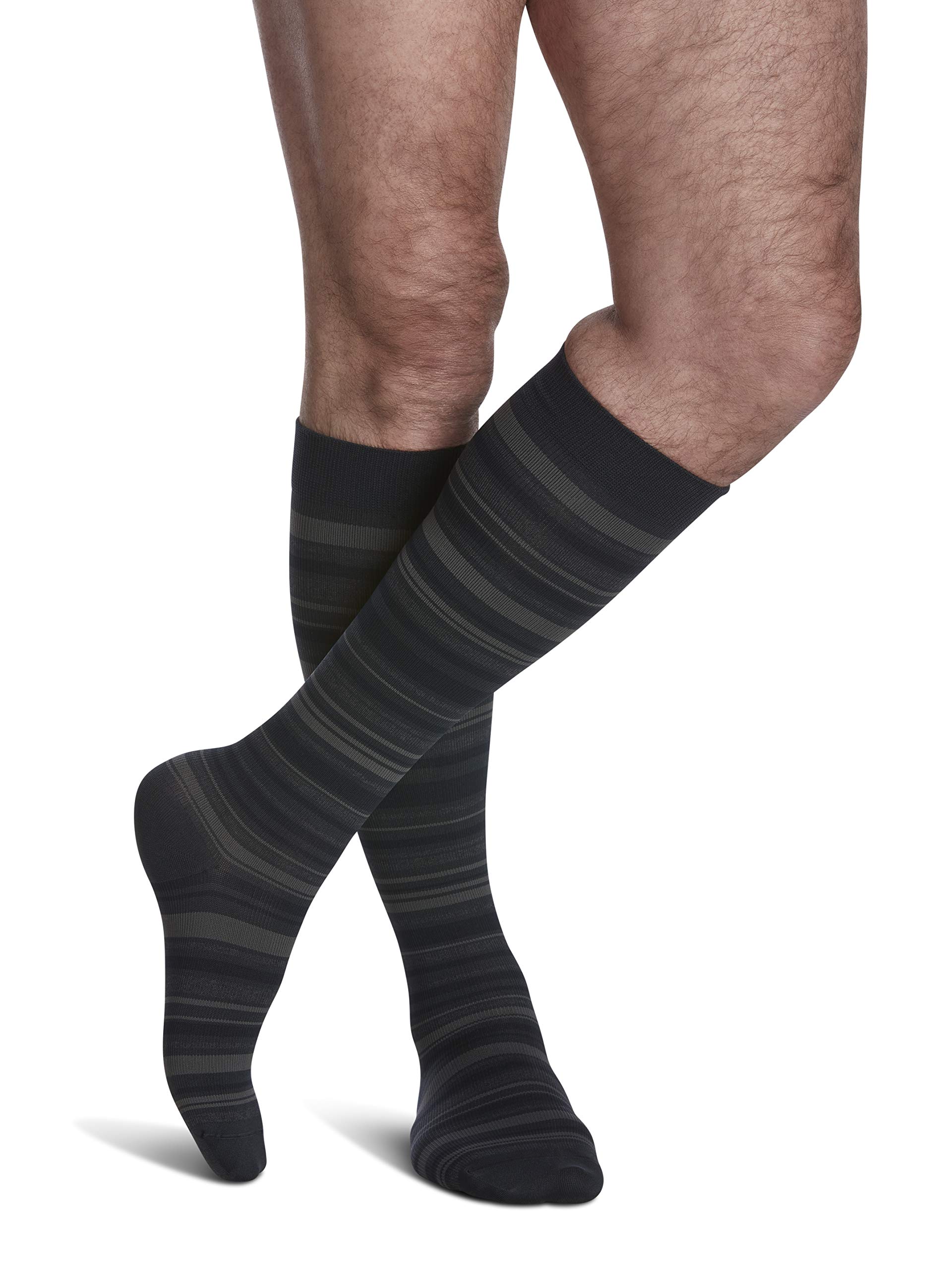 SIGVARIS Men's Compression Socks 20-30mmHg - Microfiber Closed Toe Calf-High Support Stockings for Circulation & Comfort | Perfect for Travel, Work & Sports Recovery