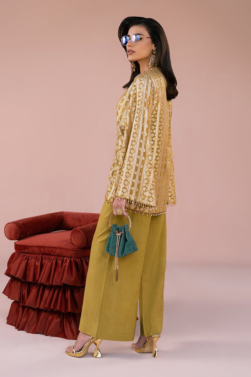 Elegant Chiffon & Raw Silk Mustard 3 Piece Suit for Women | Vanya Collection | Perfect for Weddings, Parties & Formal Events