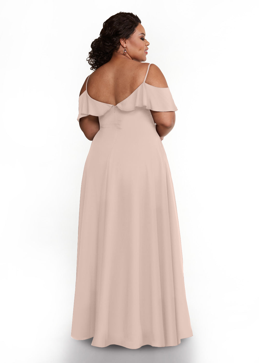 Elegant Off Shoulder Ruffled Chiffon Bridesmaid Dress - Perfect for Weddings, Prom, and Formal Events
