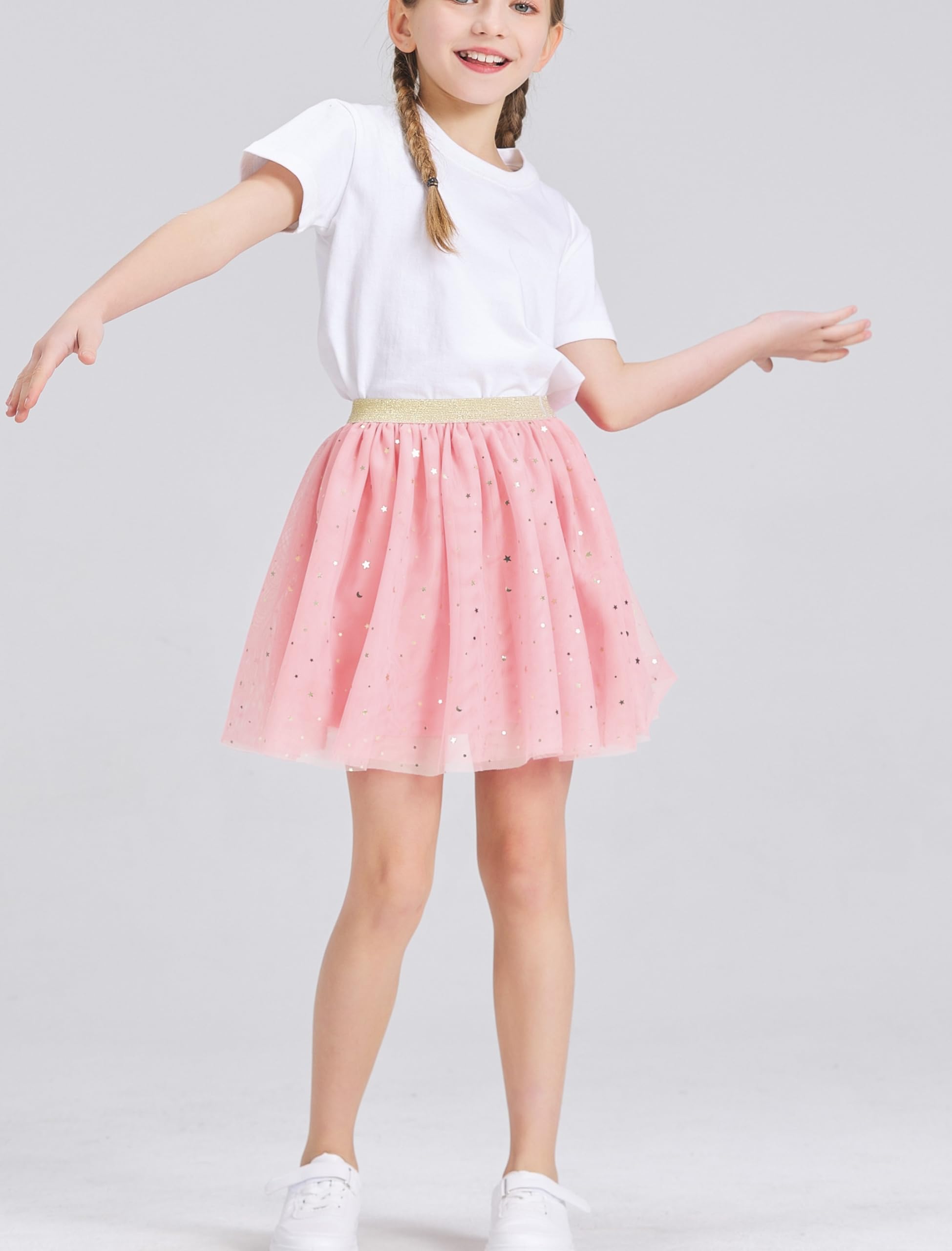 DaniChins Girls' Layered Tutu Tulle Skirt for Birthday Party, Dance Recital & Ballet Performance - Soft Fluffy Princess Dress for Toddler Kids