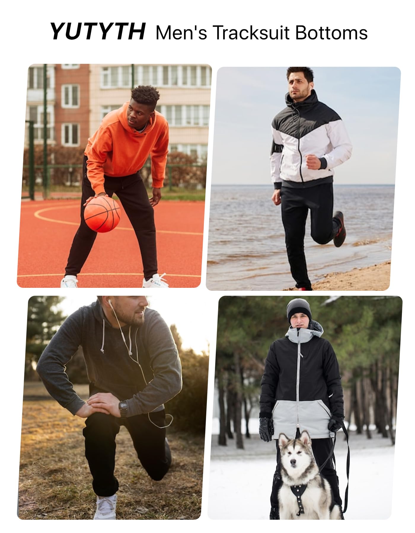 **YUTYTH Men's Cotton Joggers - Breathable Tracksuit Pants with Zip Pocket & Elastic Waistband for Gym Running, Workout & Casual Wear**