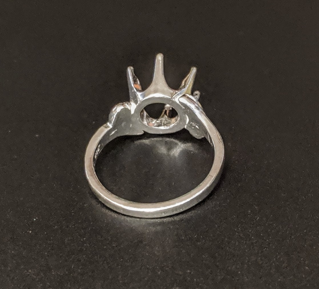 10mm Round Semi Offset Pre-Notched Sterling Silver or 14kt Gold Fashion Ring - Size 7 (Setting 163 445/143 445) - Perfect for Everyday Wear, Gift Giving & Jewelry Making