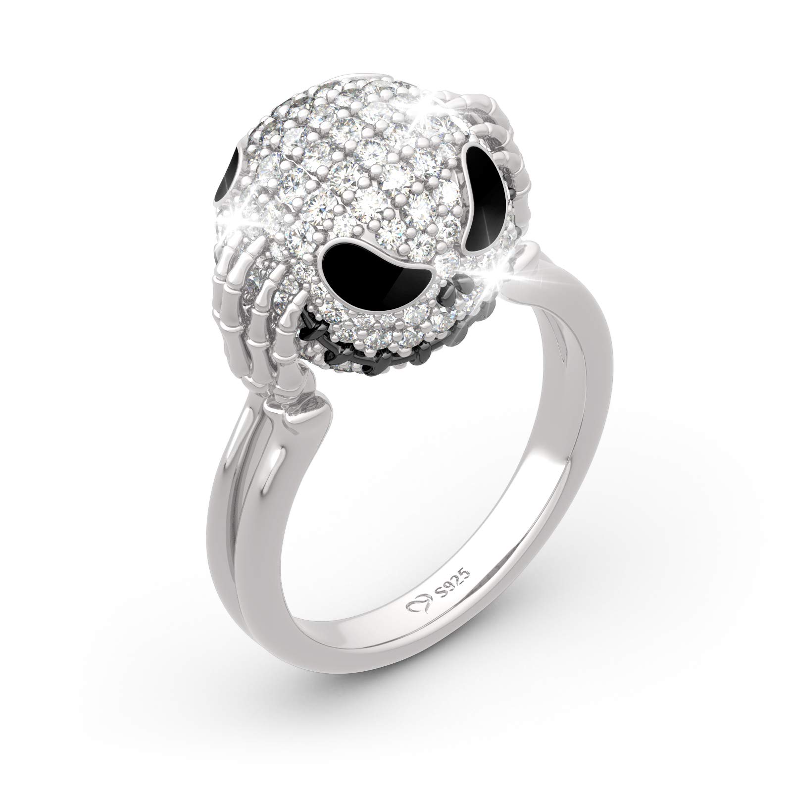 Jeulia 4.05ct Jack Skull Ring - 925 Sterling Silver Gothic Jewelry for Women & Men - Halloween, Christmas Gift with Exquisite Packaging - Perfect for Cosplay, Gothic Fashion, and Unique Occasion Gifts