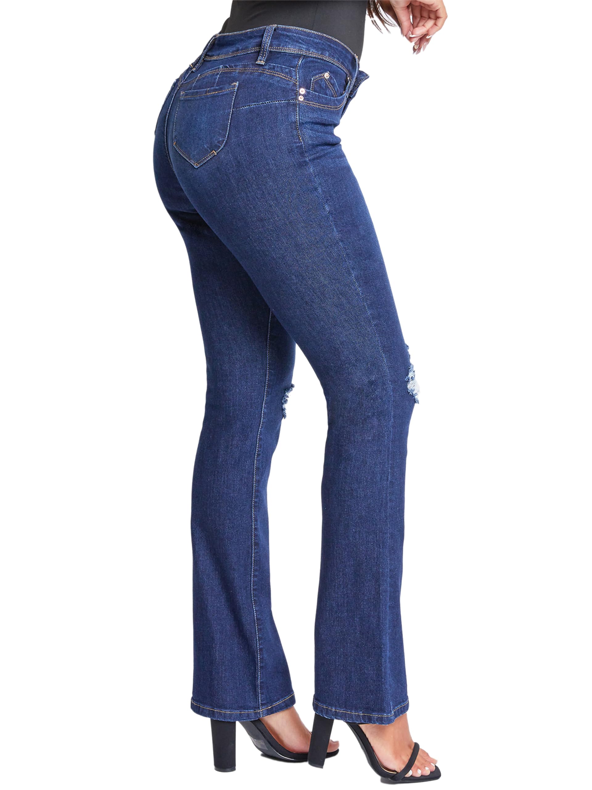 YMI Women's Bootcut Jeans - High Waisted Stretch Denim Pants for Curvy Fit | Perfect for Casual Wear, Office & Night Out