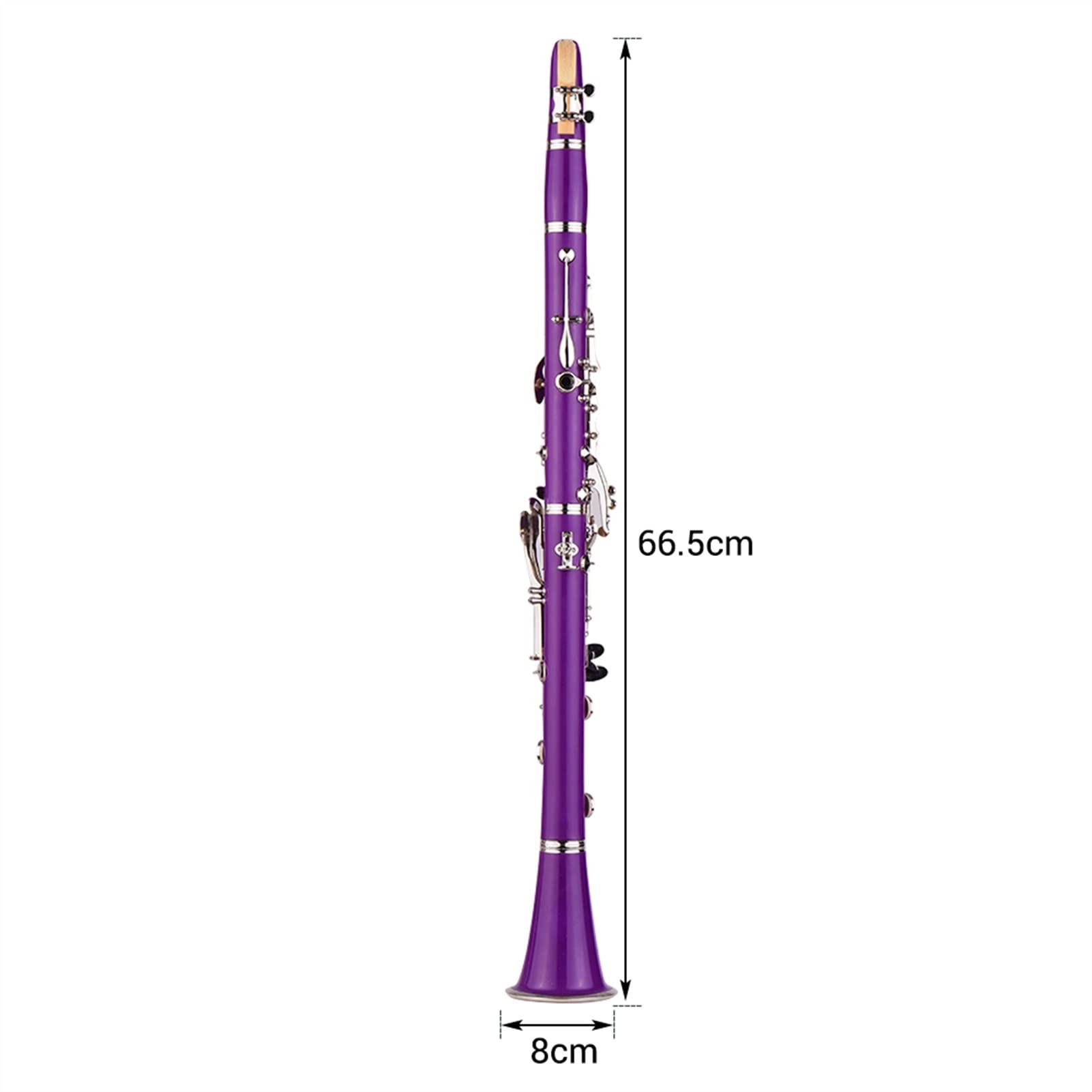 Professional Bb Flat 17-Key Clarinet Woodwind Instrument Set for Students - Includes Carry Case, Gloves, Cleaning Cloth, Mini Screwdriver, Reed Case & 10 Reeds (White) - Perfect for School Bands, Music Lessons & Beginner Practice