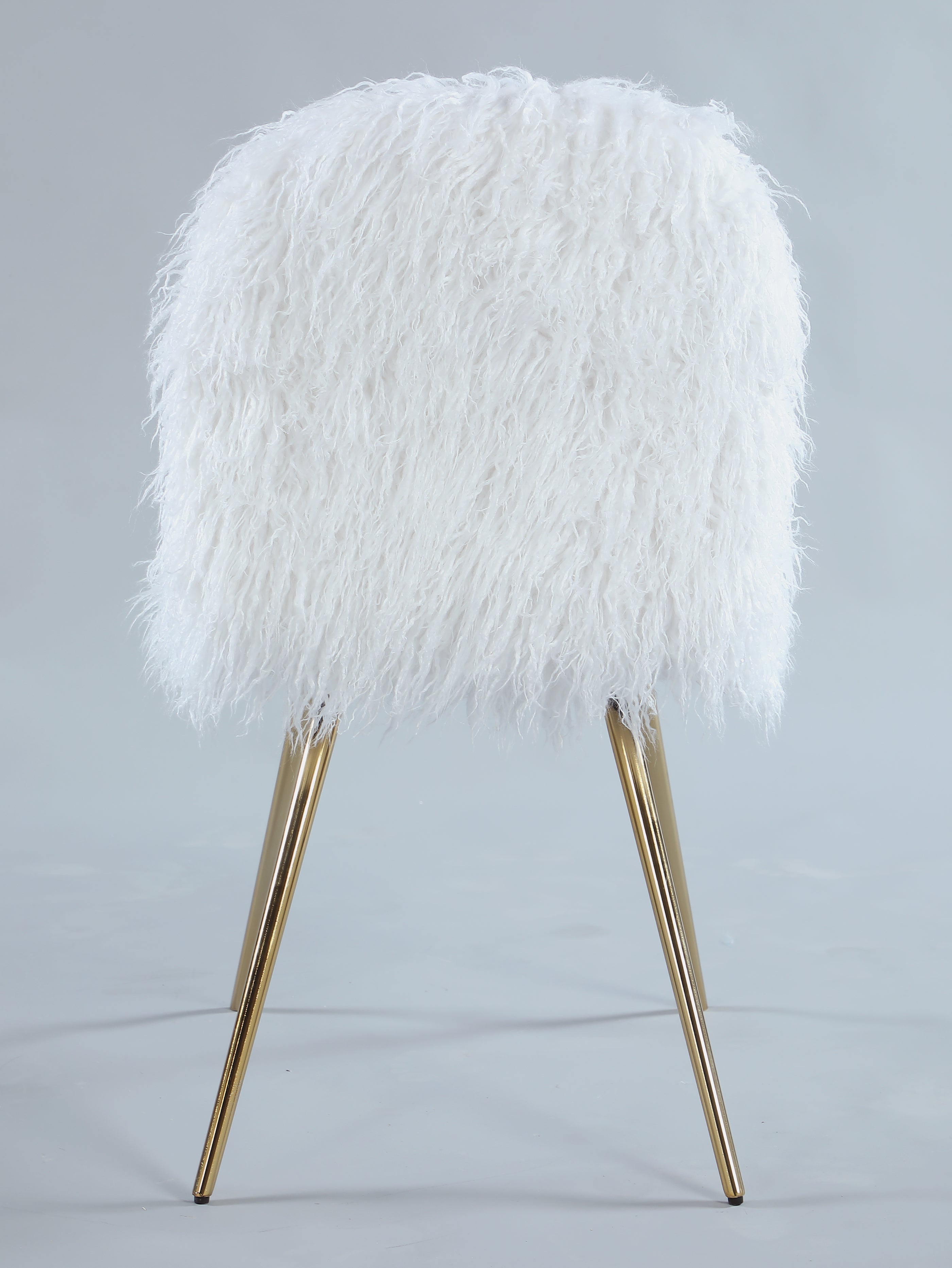 Roundhill Furniture Ravni Faux Fur Accent Chair with Ottoman - Cozy Modern Living Room Seating for Home Office, Bedroom or Reading Nook