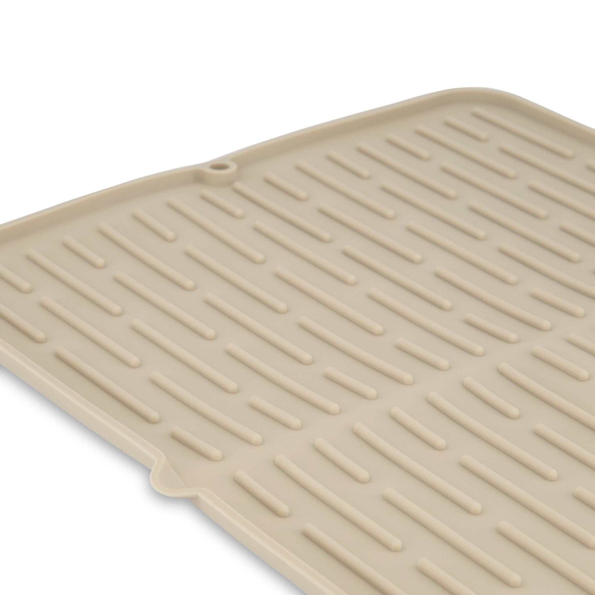 DESIGNSTUFF Large Folding Silicone Drying Mat with Drainage Hole - Non-Slip Dish Drying Rack for Kitchen Counter, Sink, or Camping Use