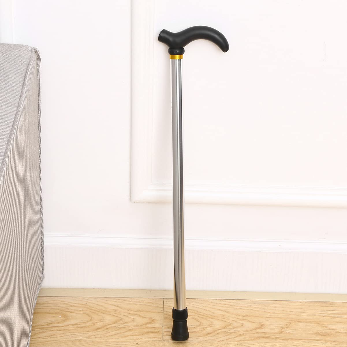 Adjustable Telescopic Walking Cane for Men & Women - Lightweight Aluminum Alloy 2-Section Walking Stick with Comfortable Handle (Silver) - Perfect for Elderly Support, Hiking, and Injury Recovery
